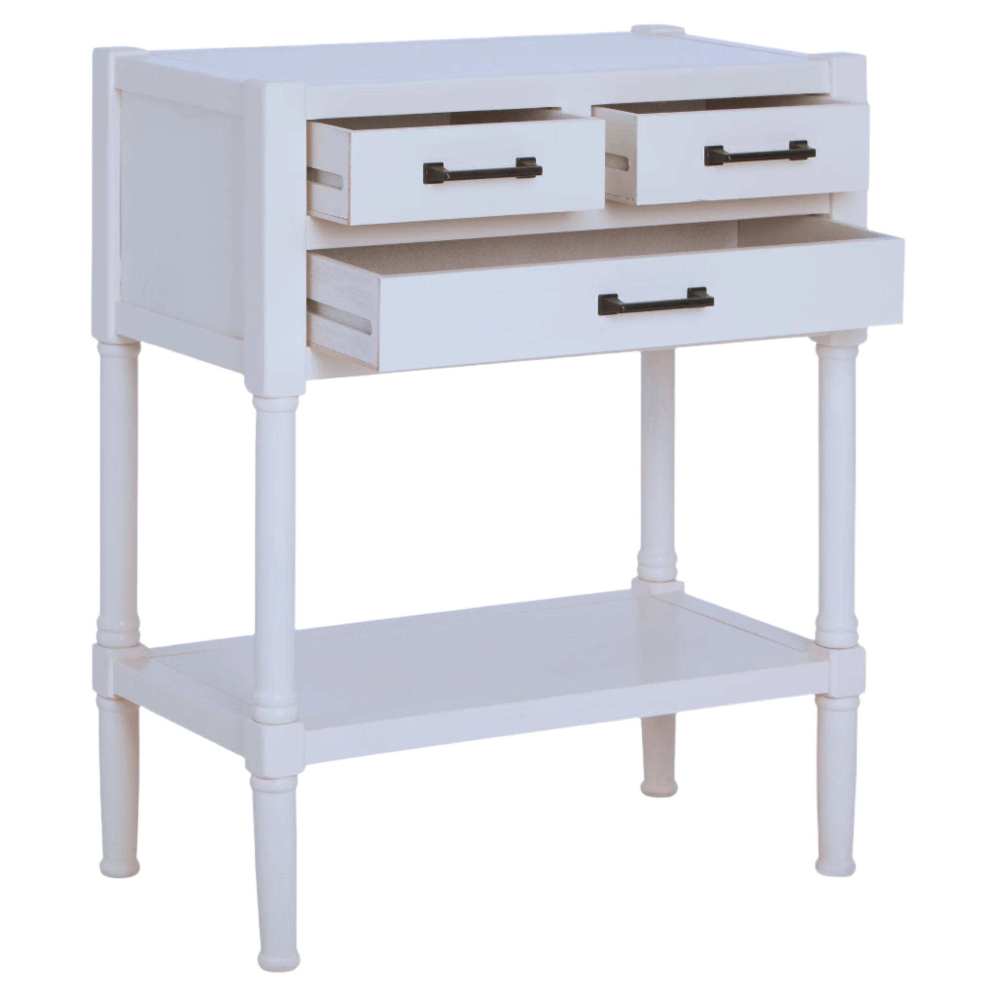 Heritage Console Table 3 Drawer Pearl