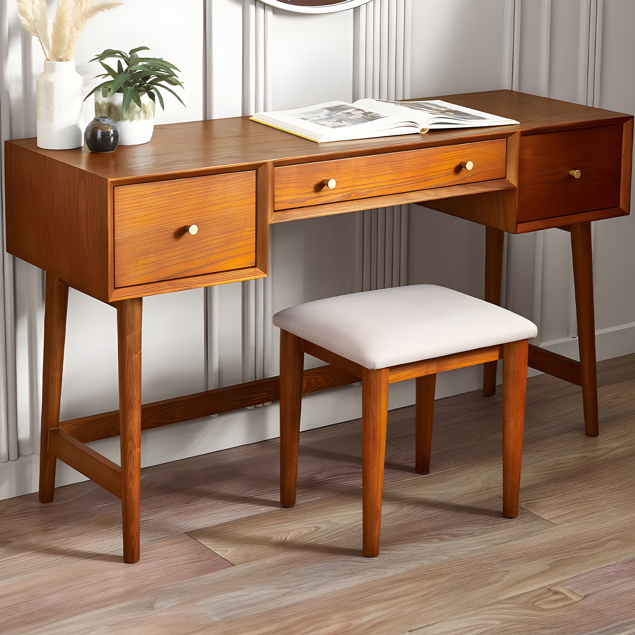 Lewis Dressing Table & Stool Set