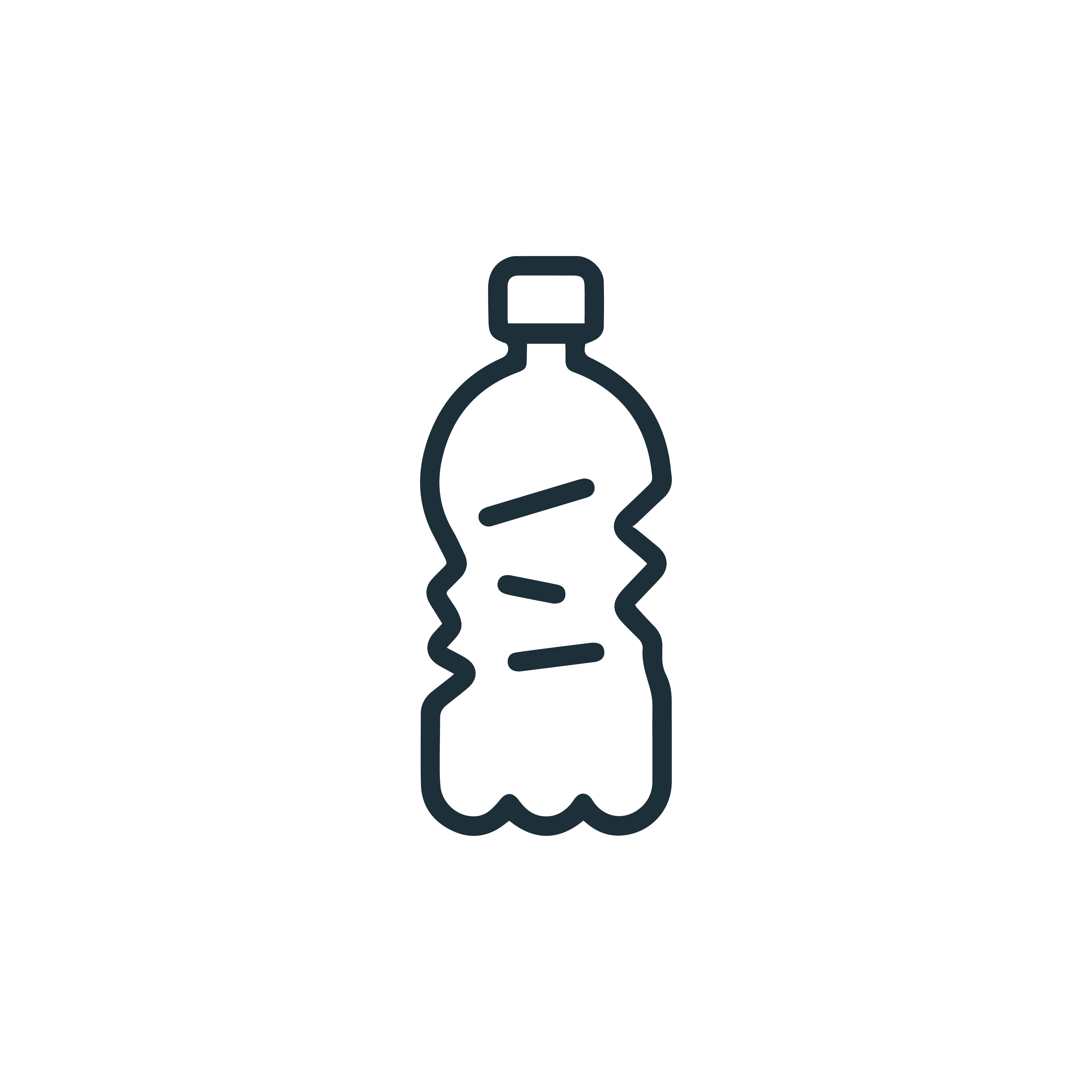 Made with recycled plastic bottles icon