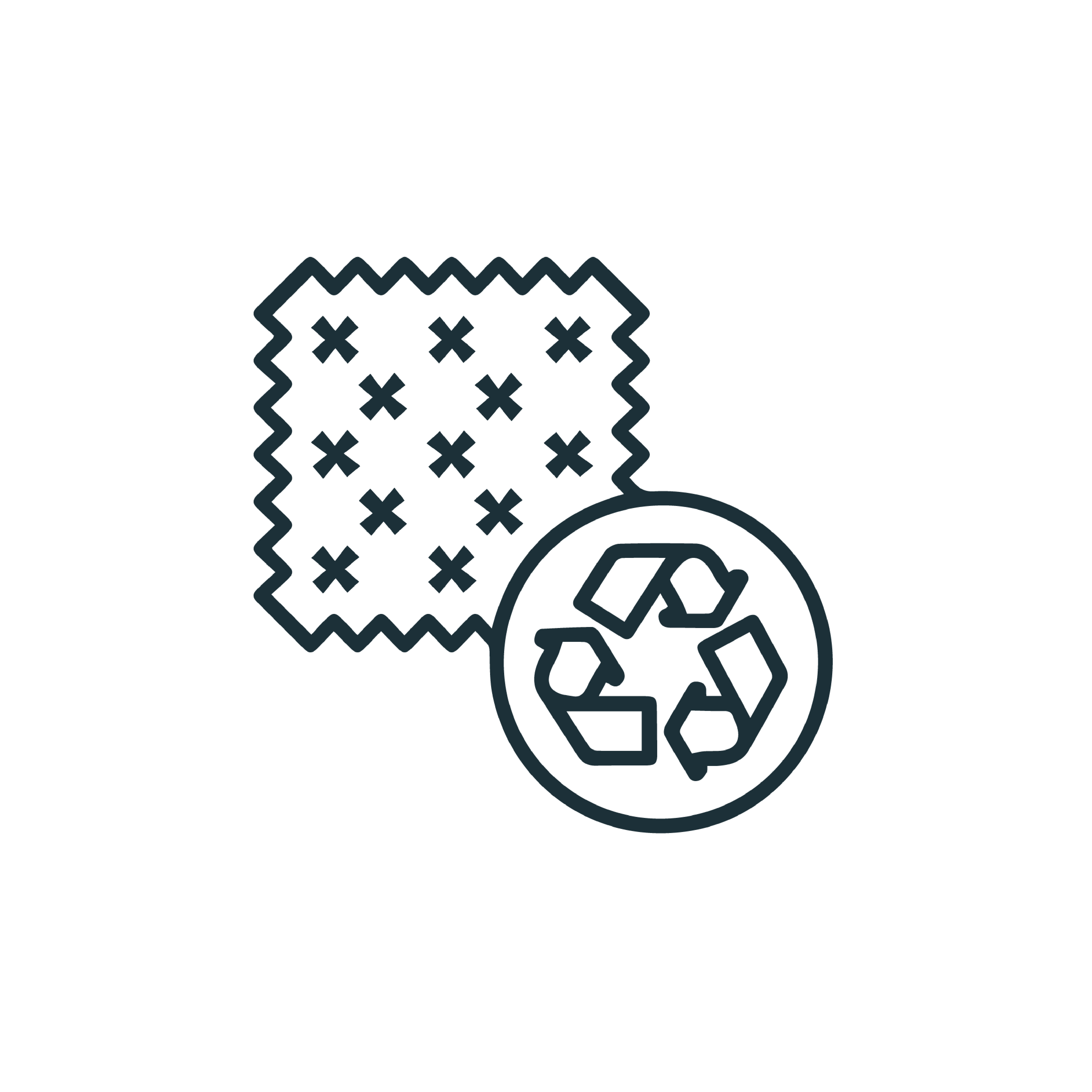 Made using recycled material icon