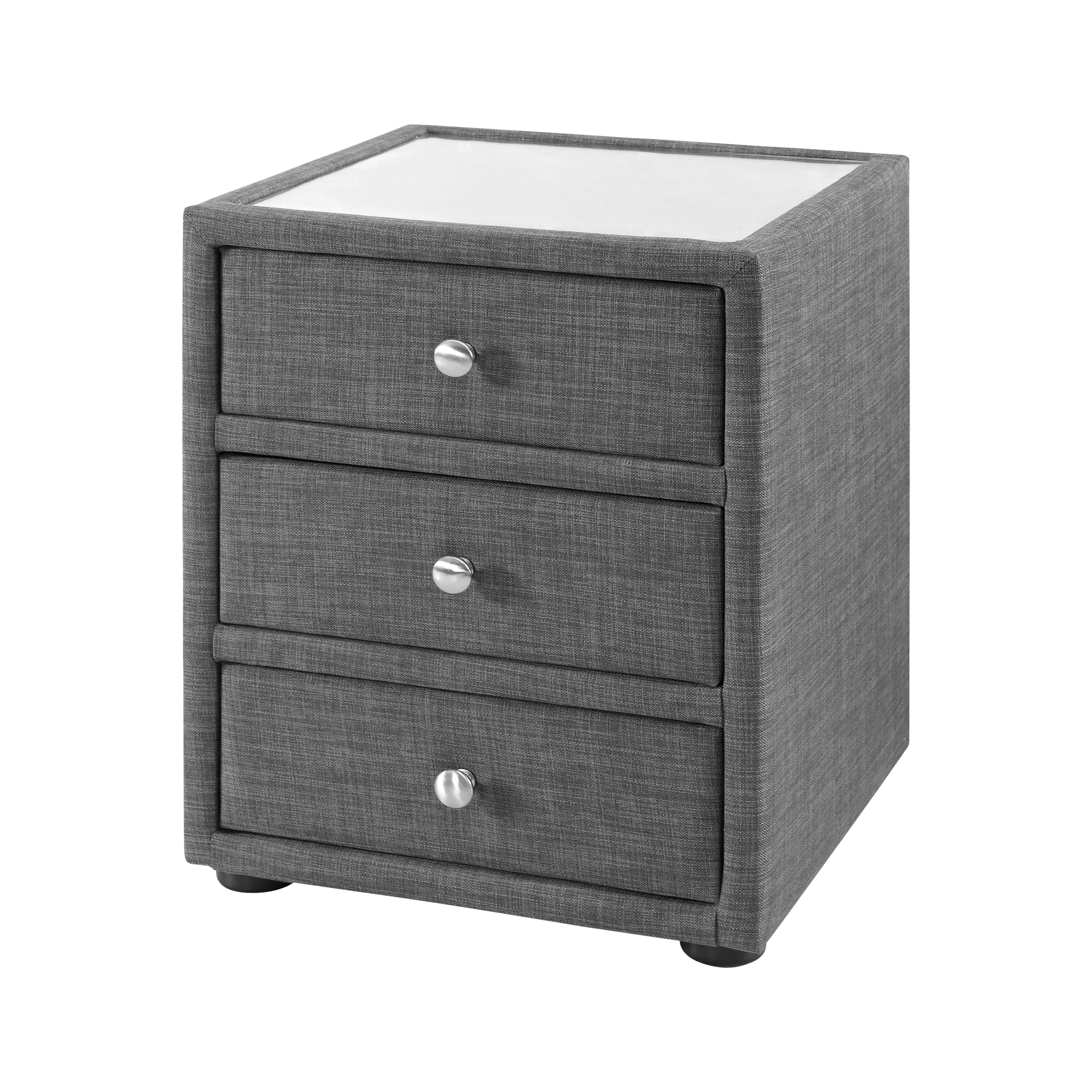 Melbourne 3 Drawer Bedside Slate Linen