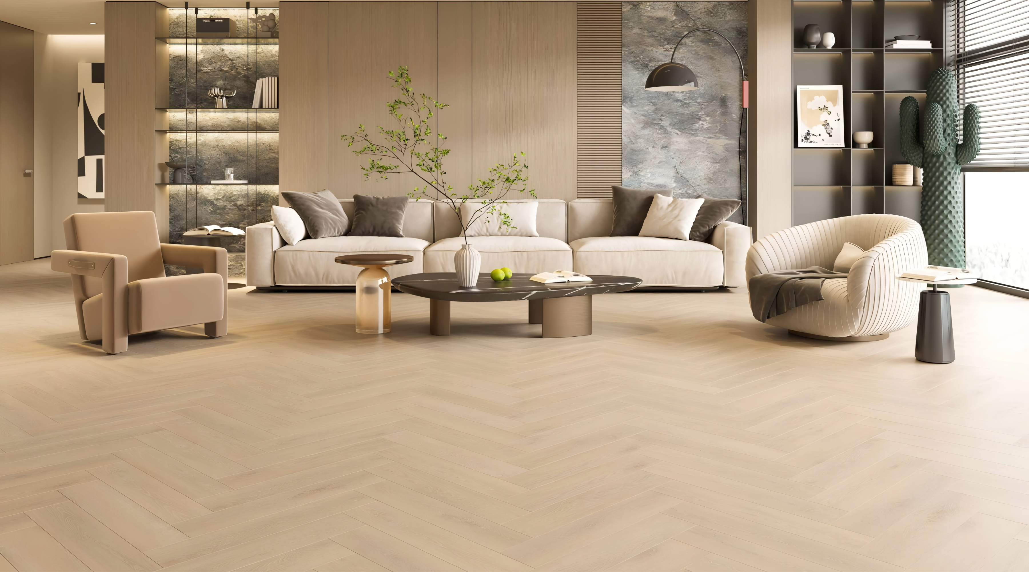 12mm Herringbone Domo Oak AC5