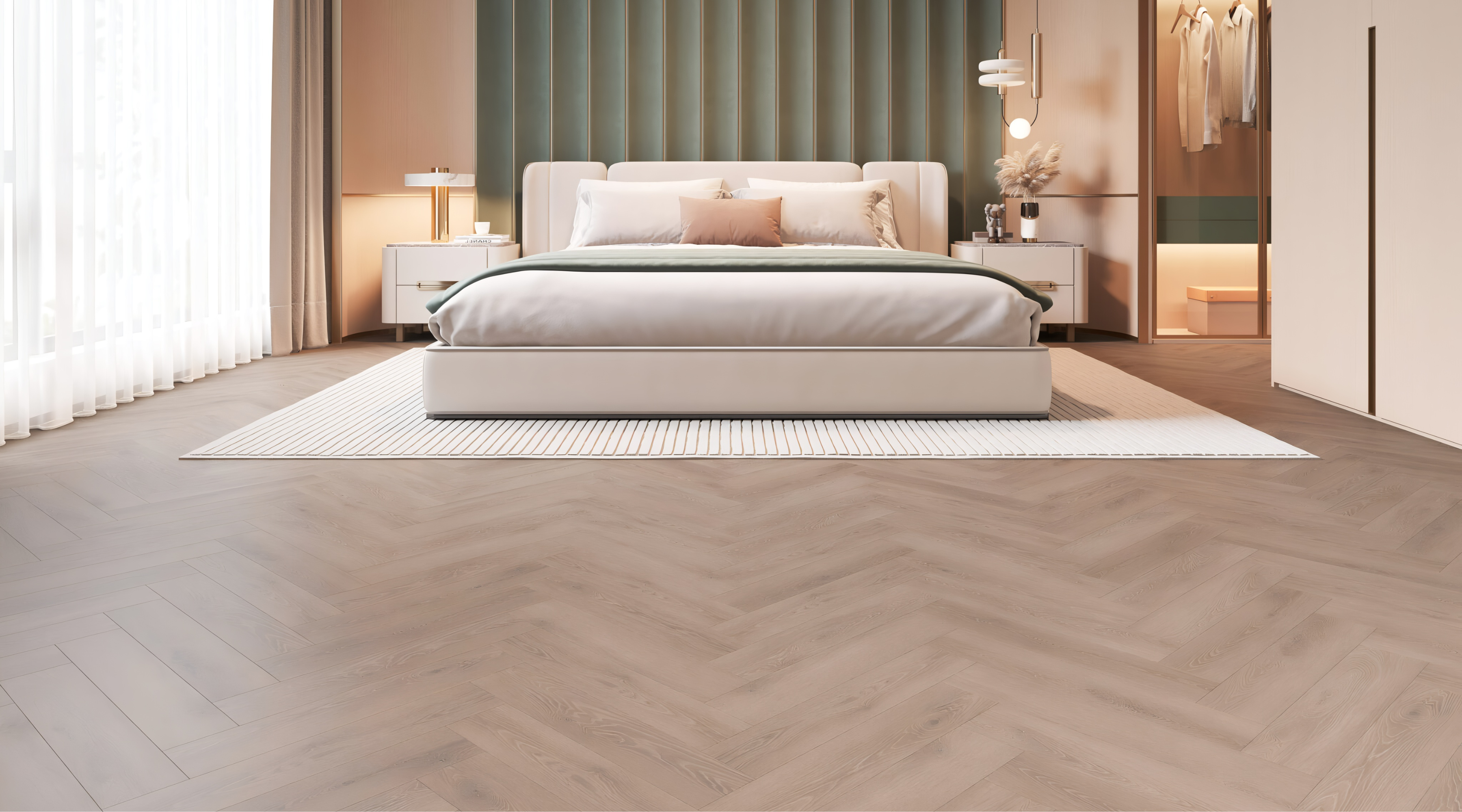 12mm Herringbone Pera Oak AC5