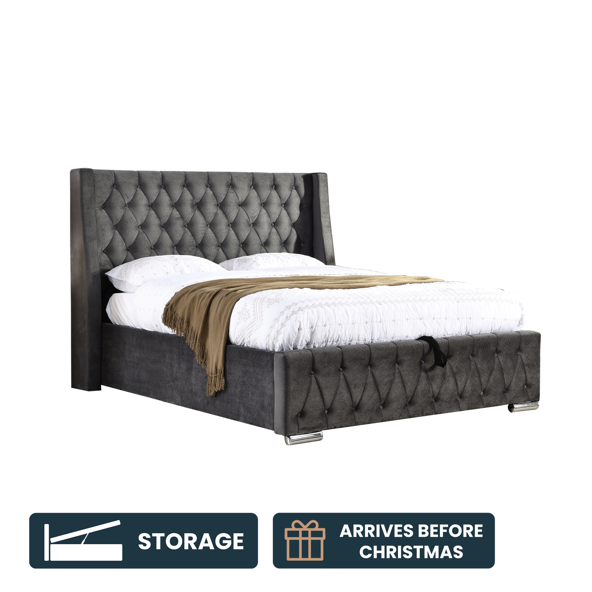 Jade Ottoman Storage Bedframe