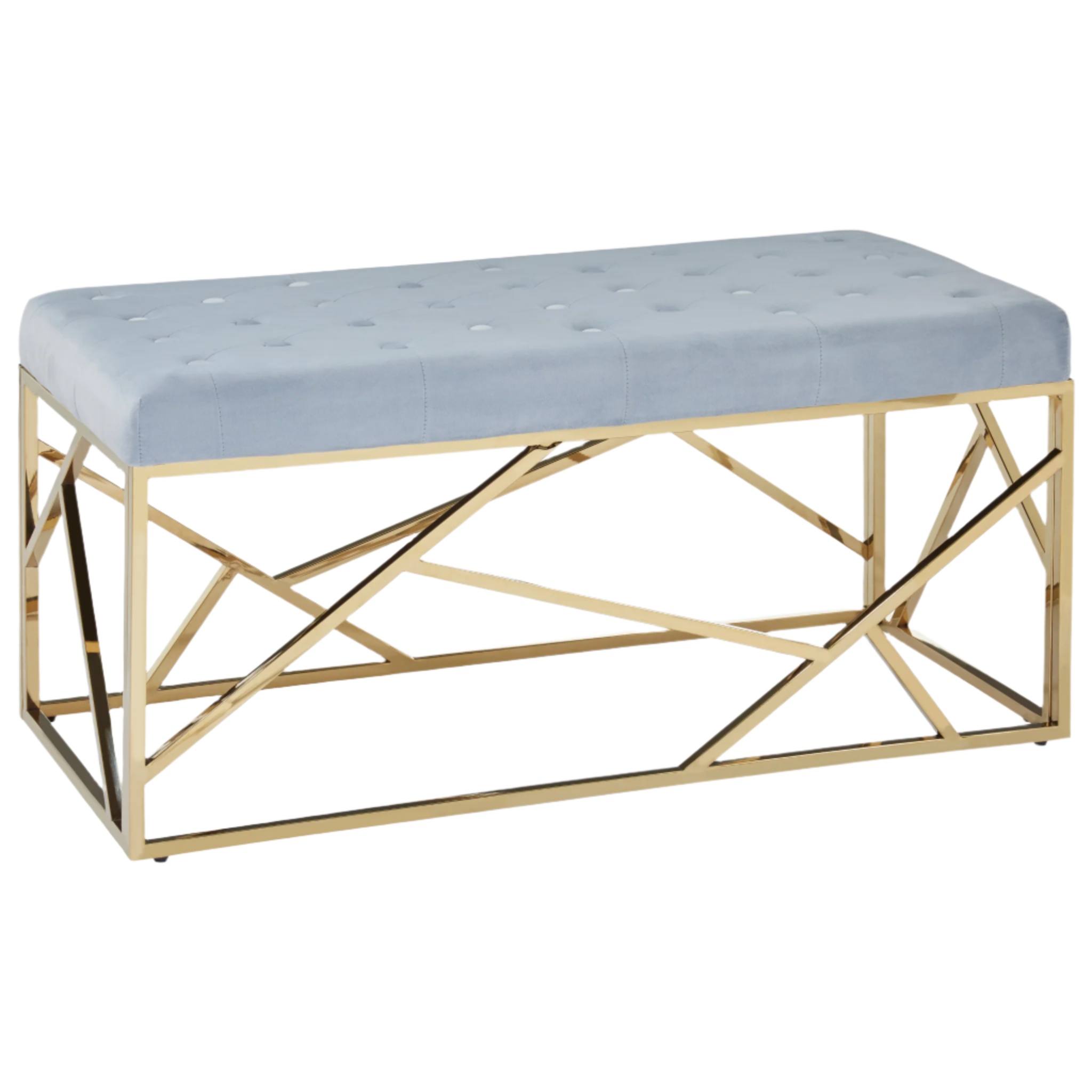 Allure Grey Velvet Bench
