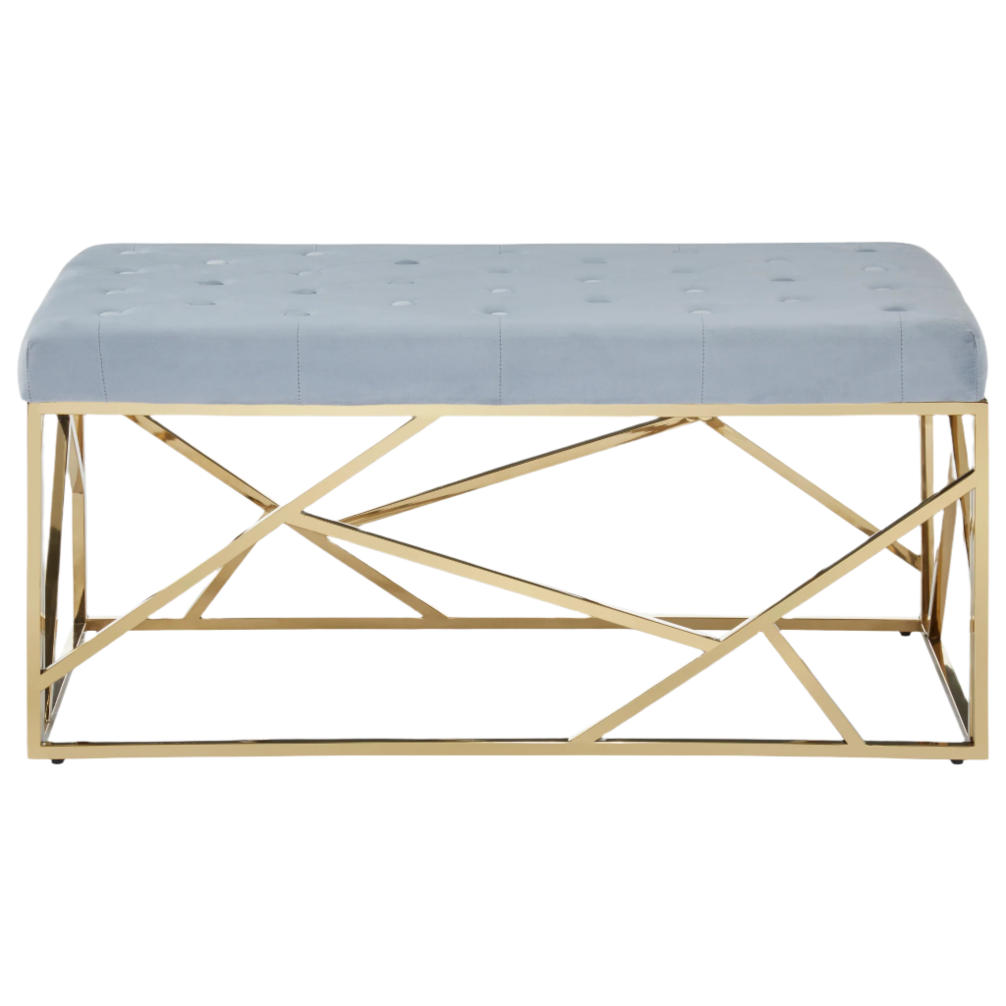 Allure Grey Velvet Bench