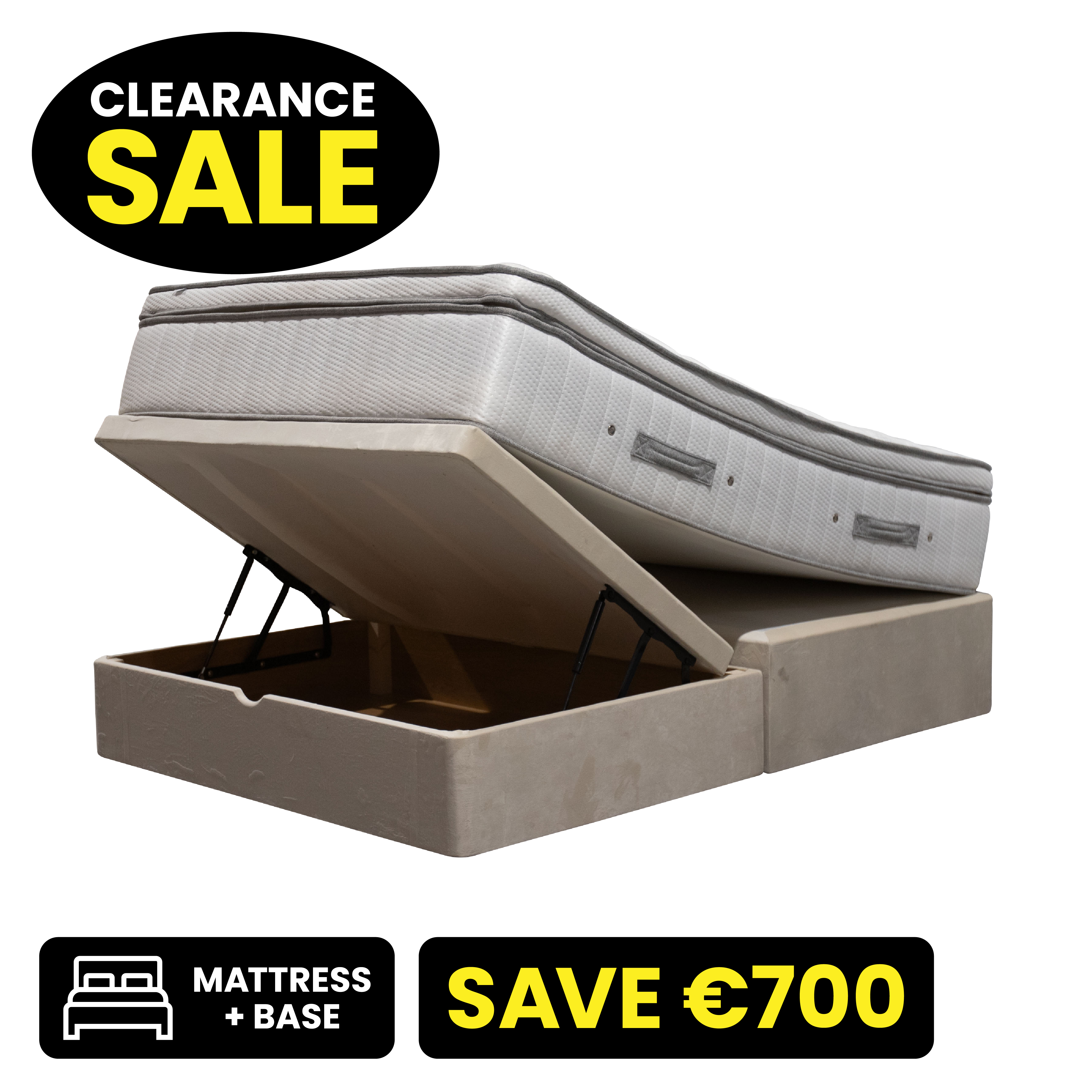 Almond 4"6 Double Ottoman Base & Mattress