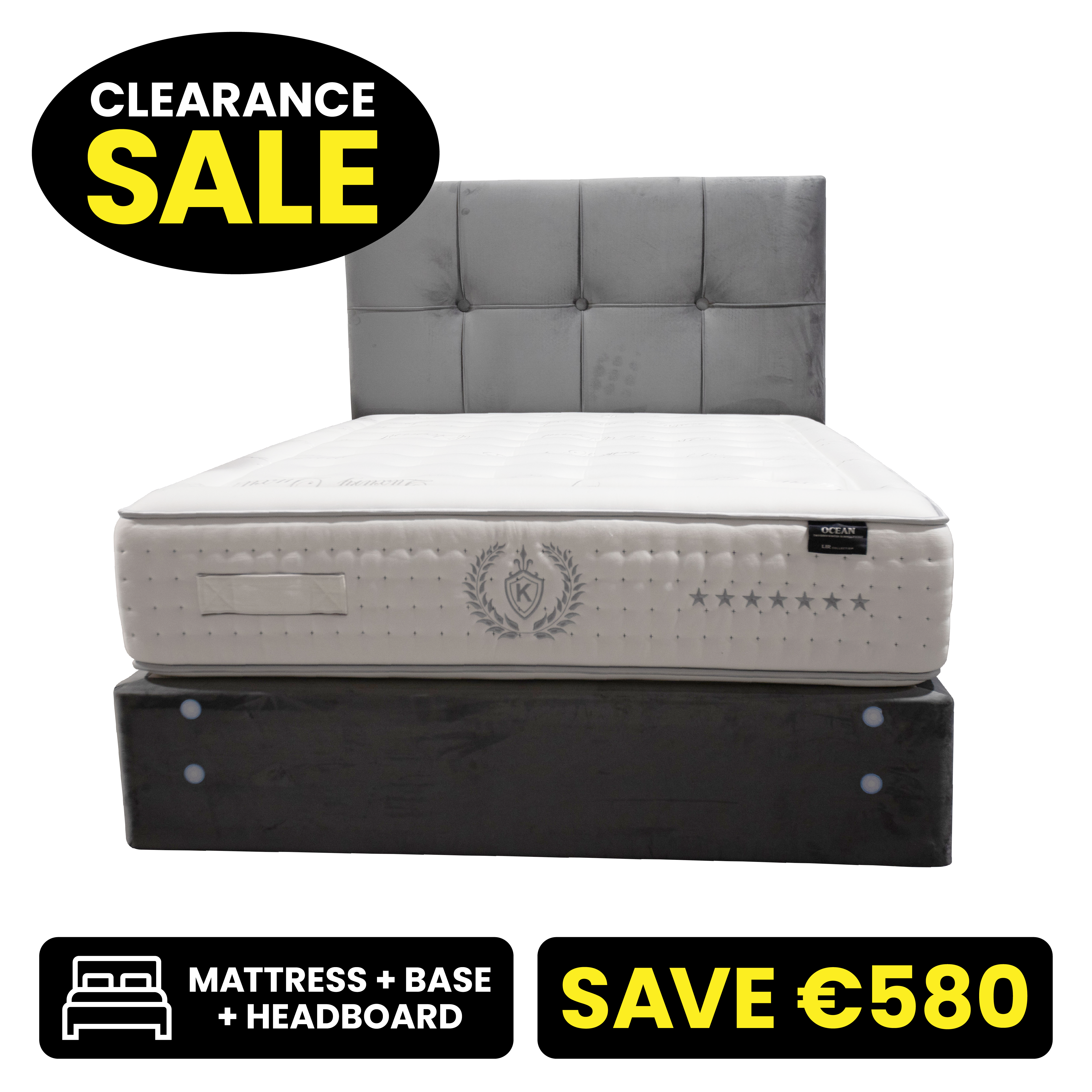 Silver 5ft King Size Bed Set