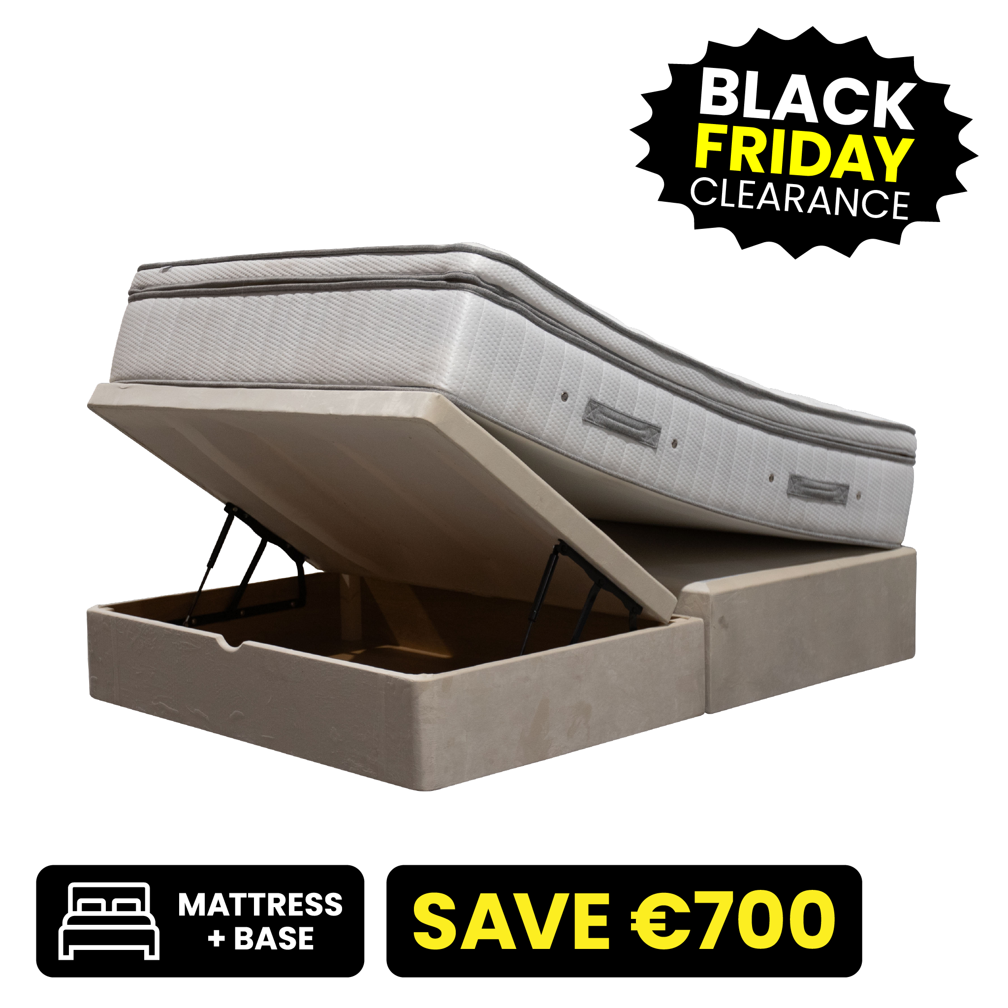 Almond 4"6 Double Ottoman Base & Mattress