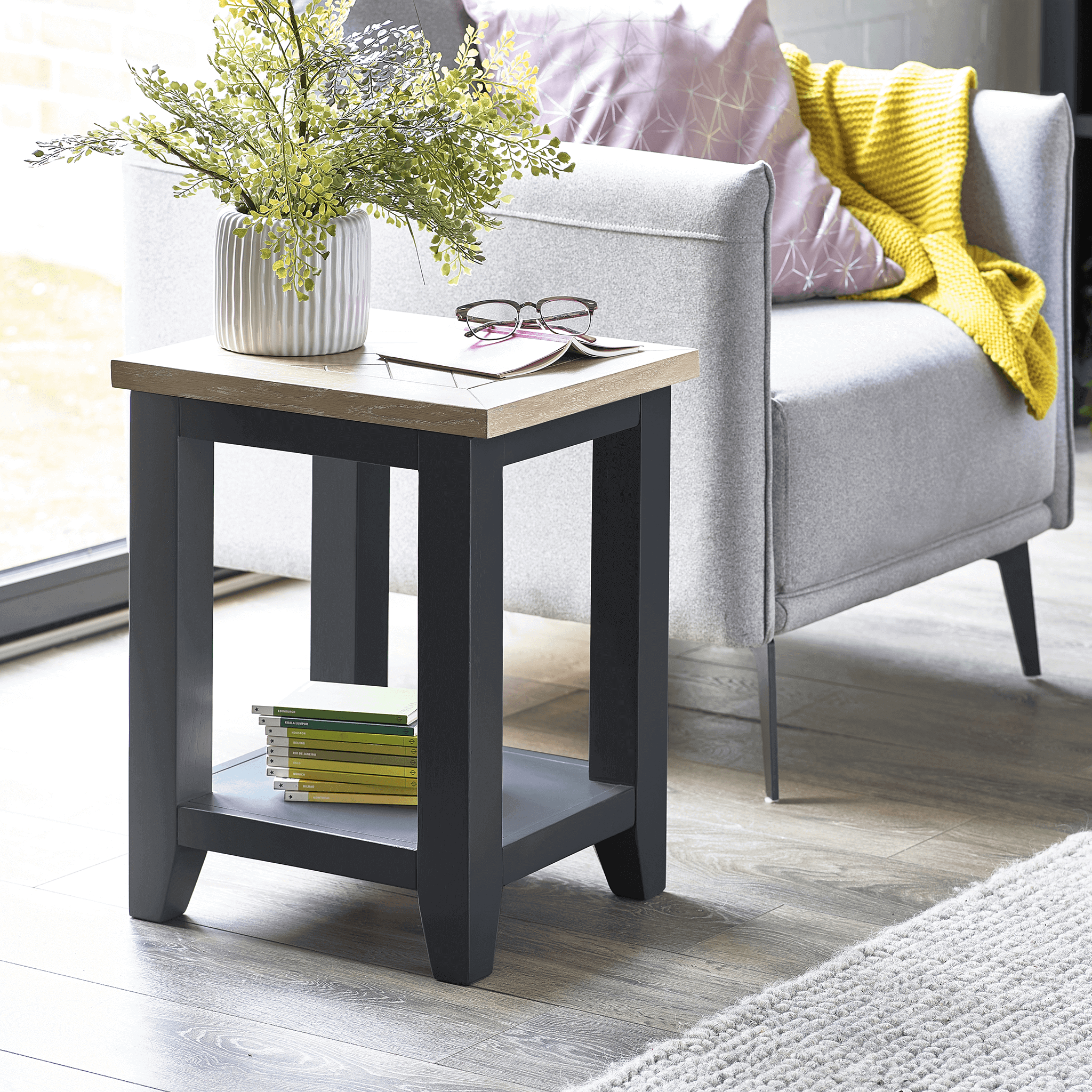 Lyon Lamp Table Dark Grey