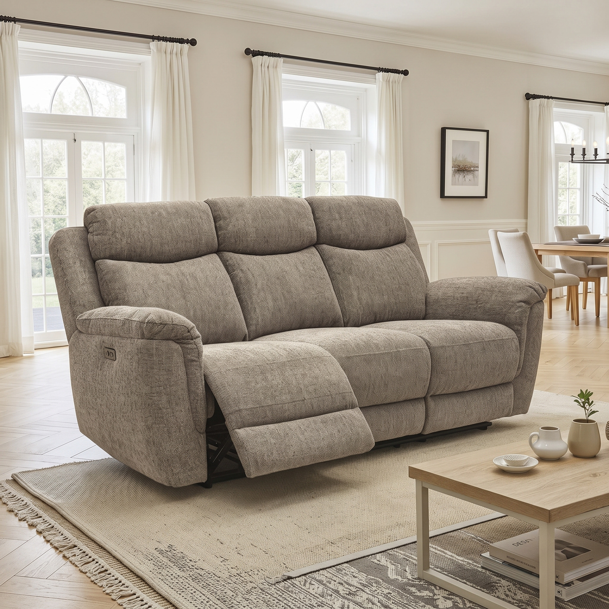 Bailey Fabric Electric 3 Seater Recliner
