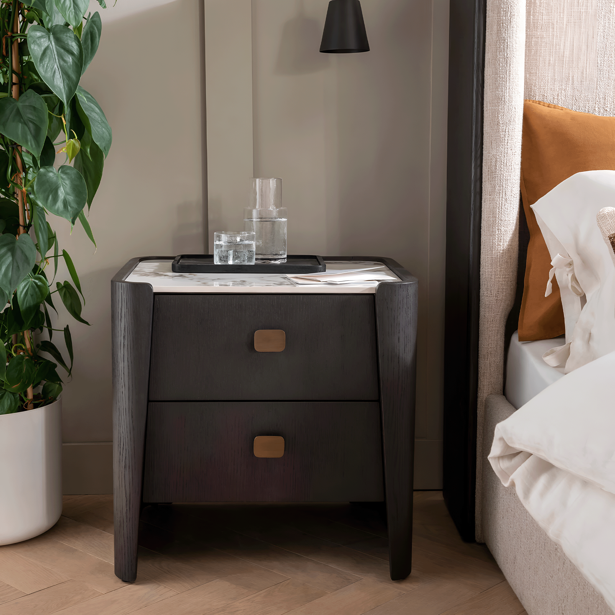 Cassandra 2 Drawer Bedside Table