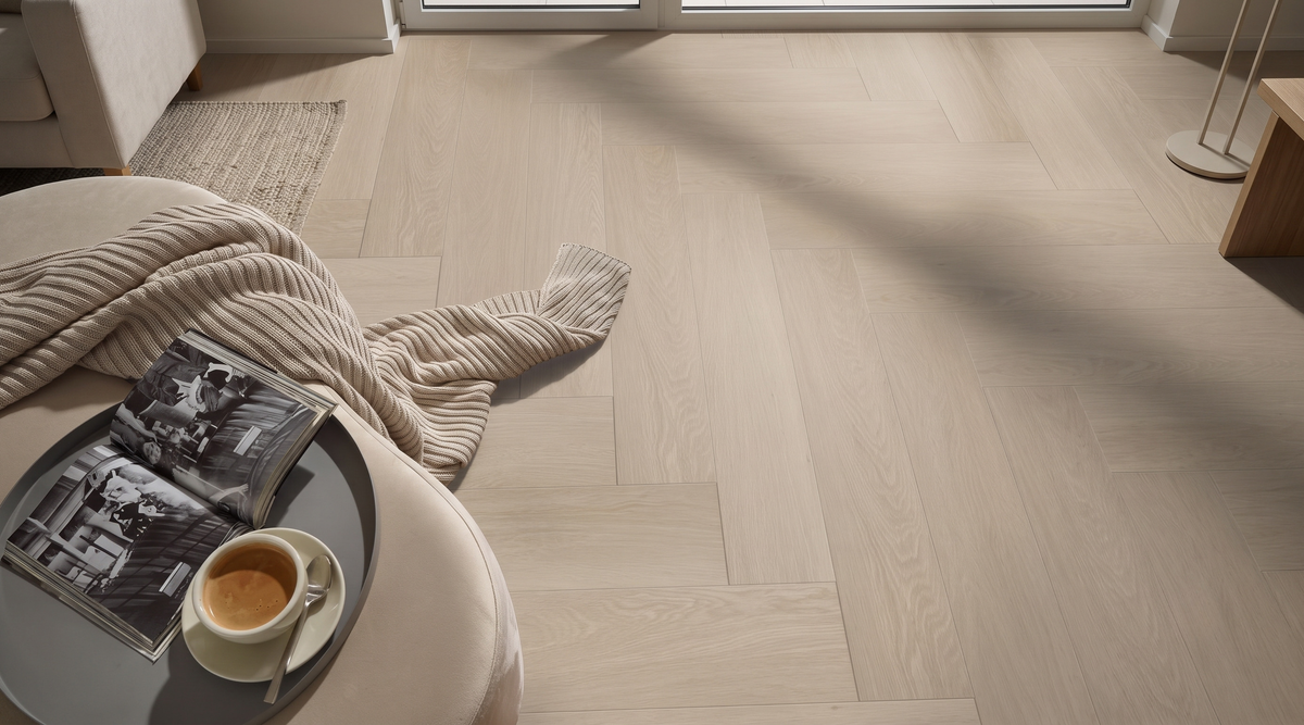 Beige Oak Herringbone SPC gallery image