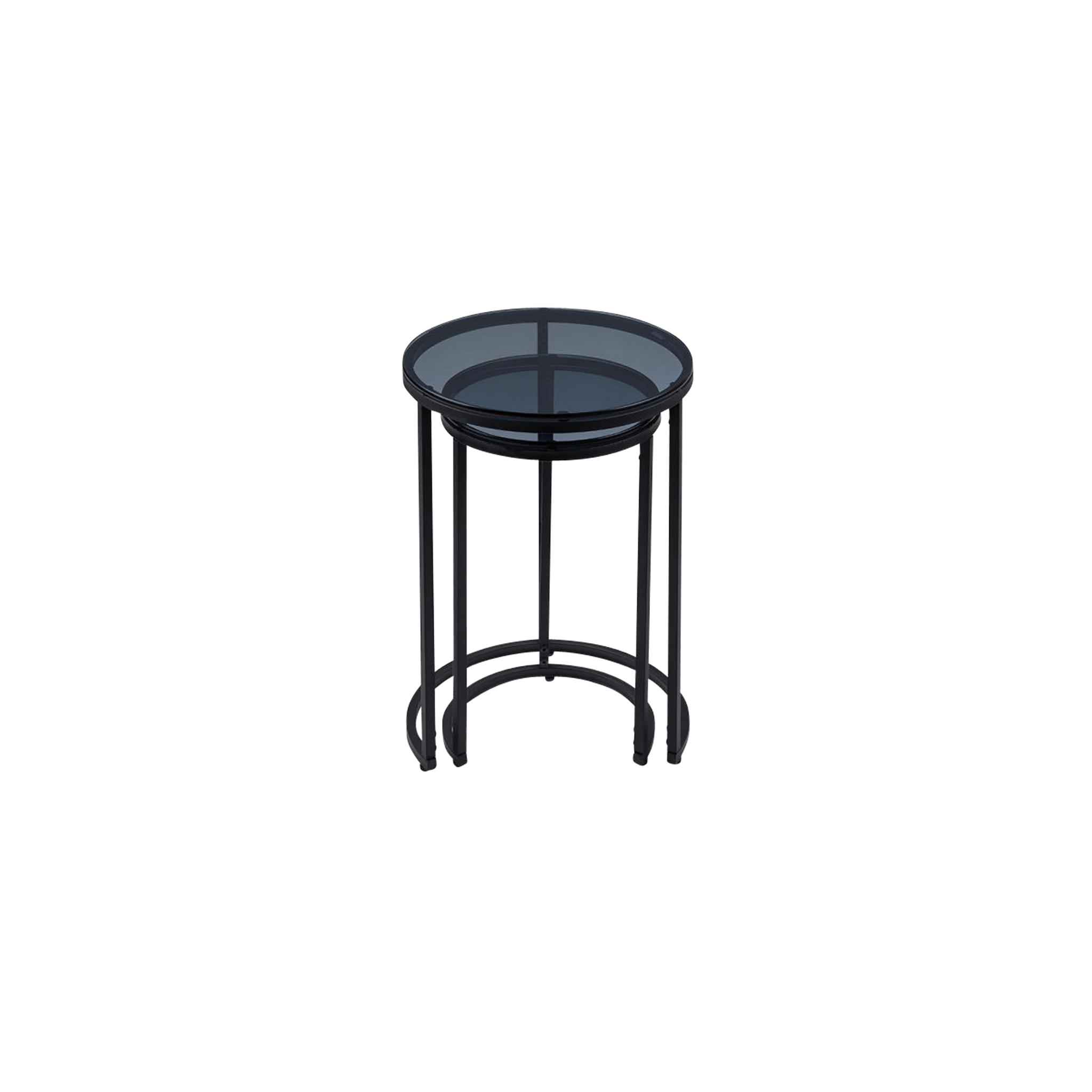 Perth Round Nesting Side Tables Smoked Gl