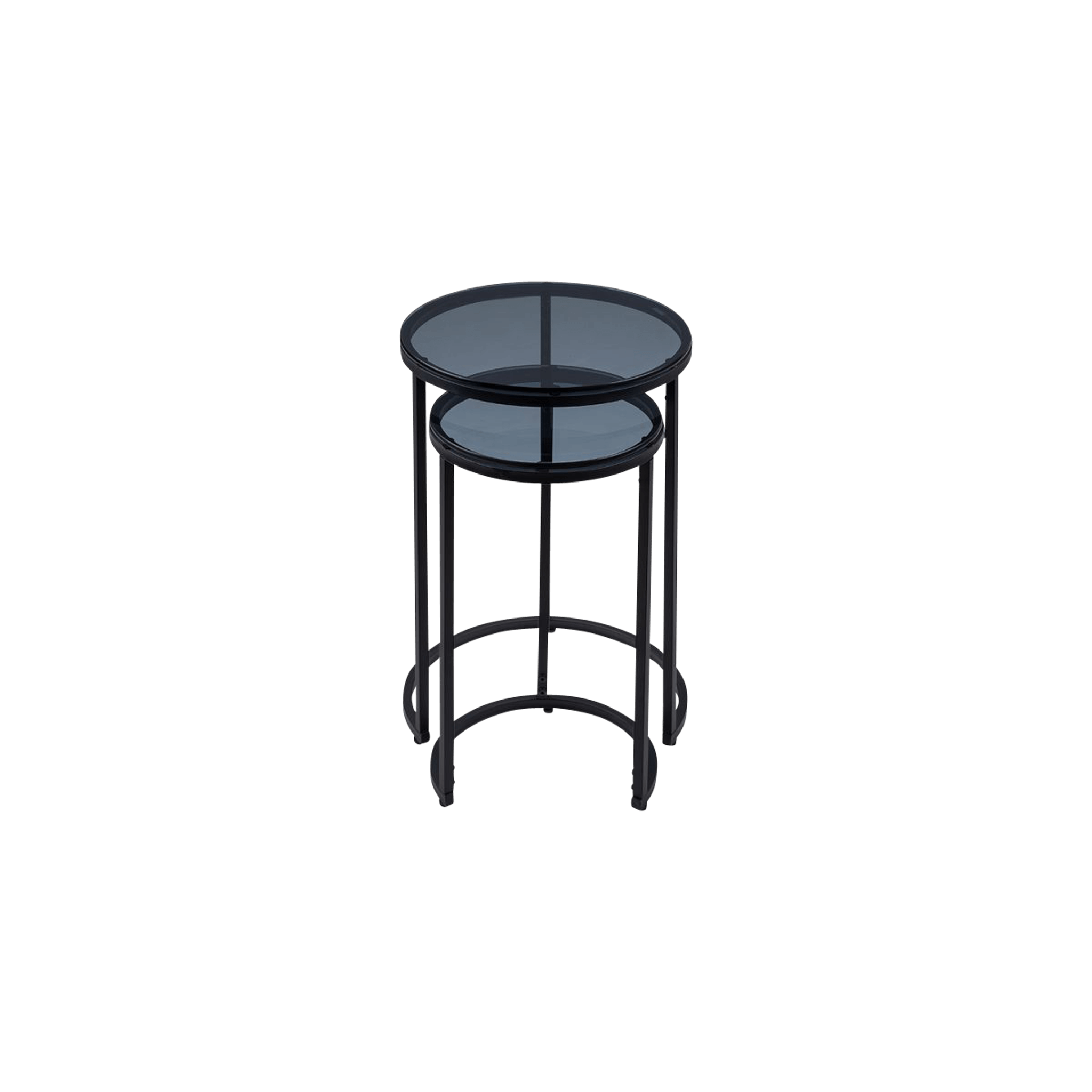 Perth Round Nesting Side Tables Smoked Gl