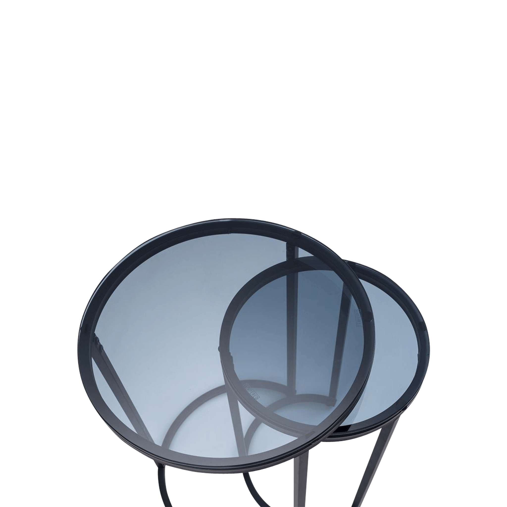 Perth Round Nesting Side Tables Smoked Gl