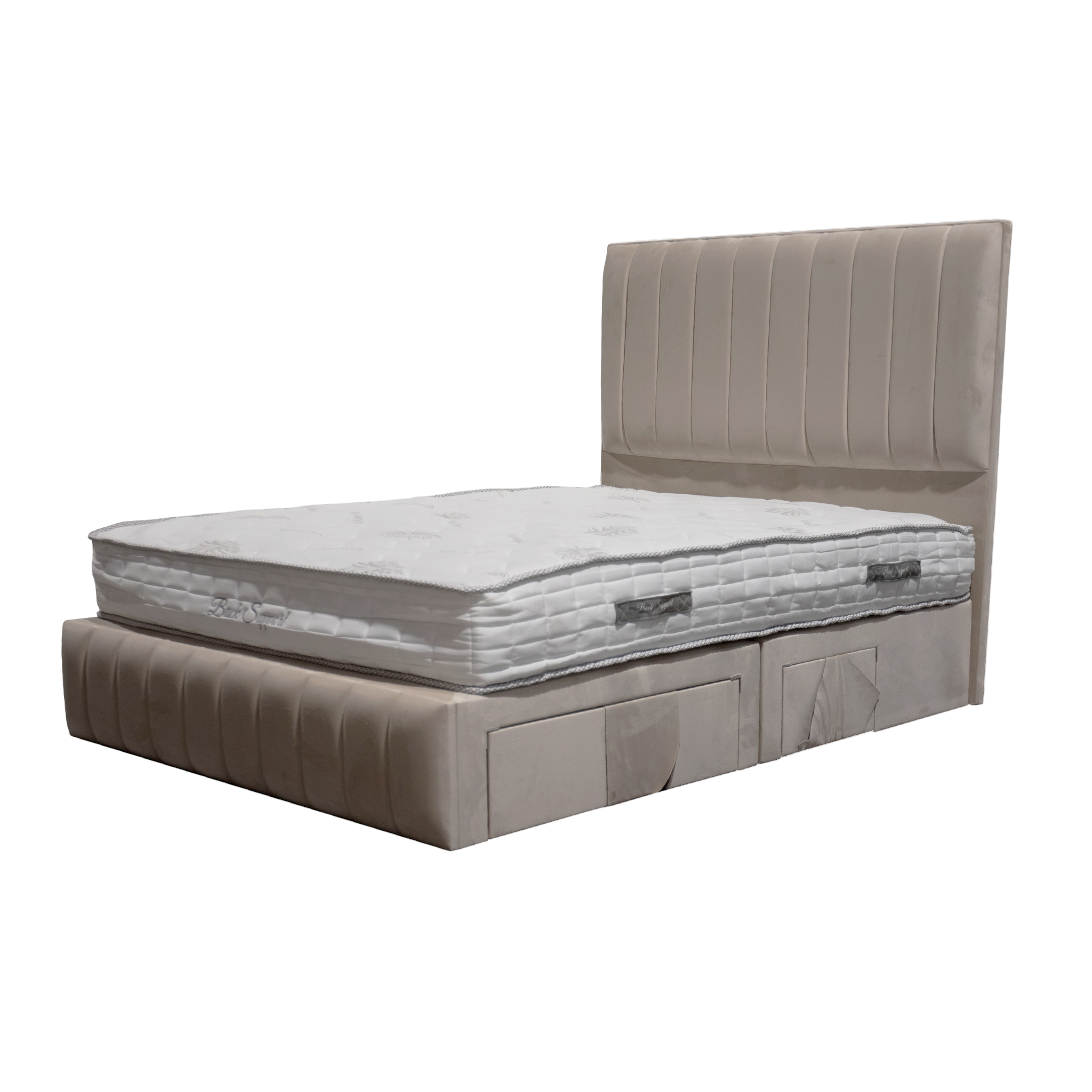 Ecru 5ft King Size 4 Drawer Bed Set