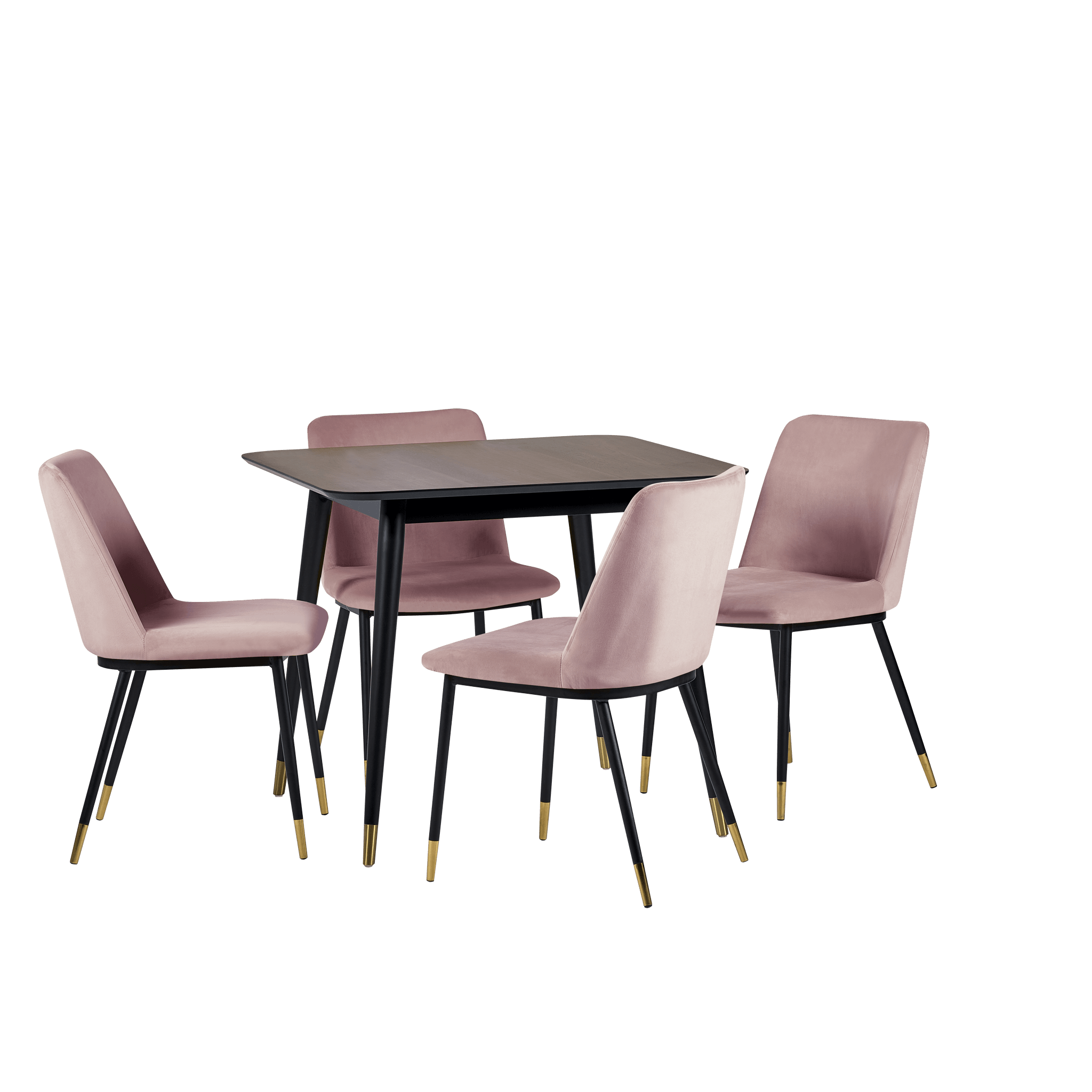 Nashville Square Dining Table - Walnut & Black