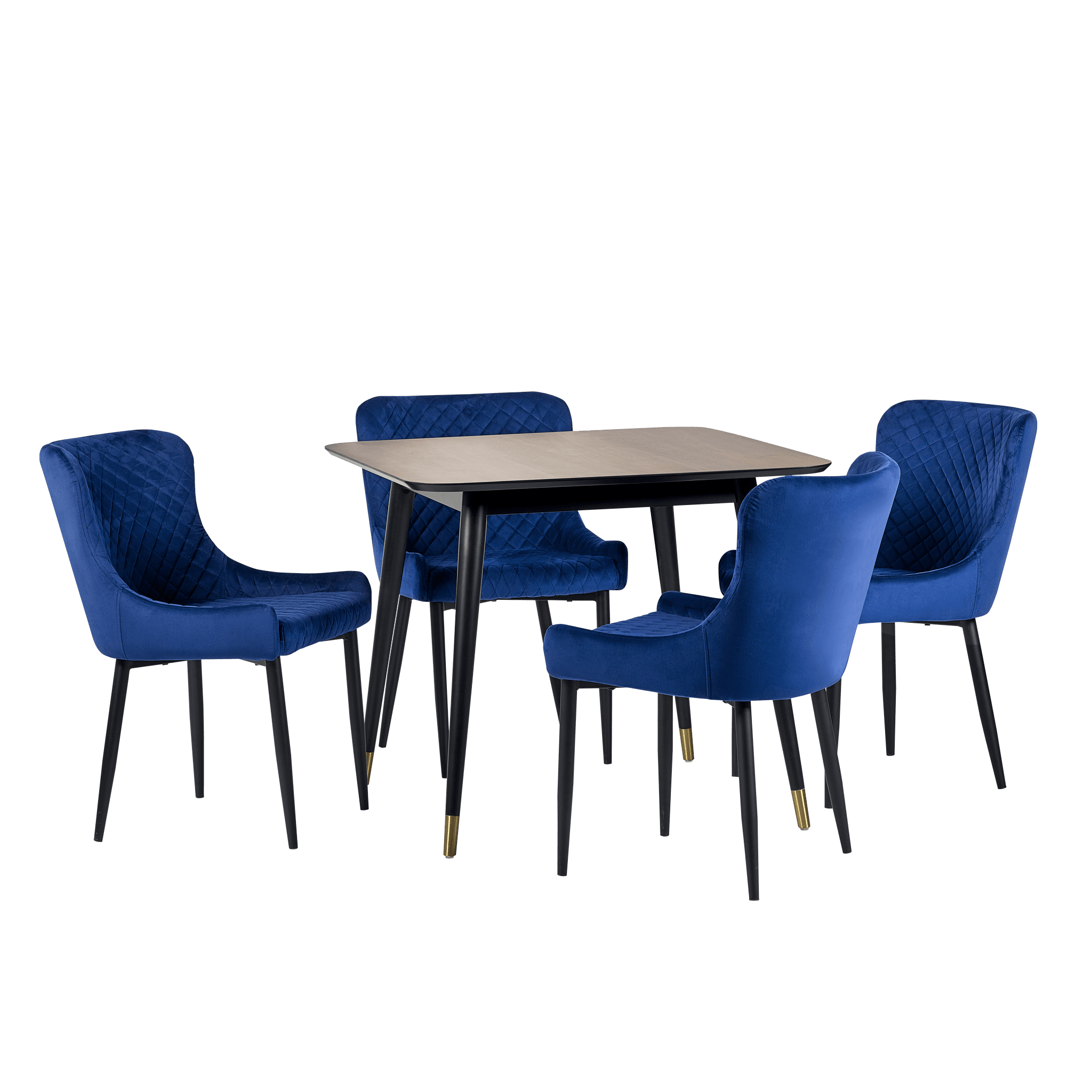 Nashville Square Dining Table - Walnut & Black