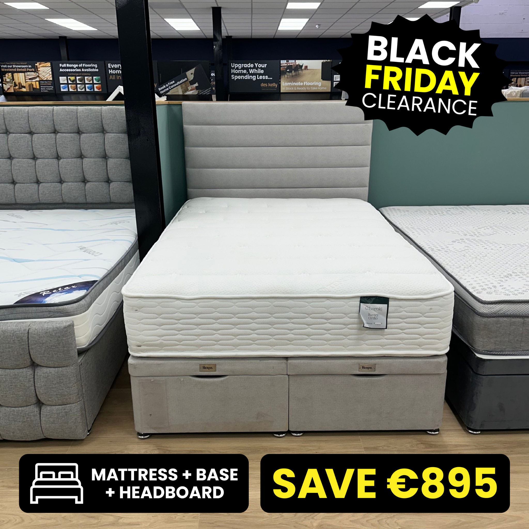 Graceland 4"6 Double Ottoman Bed Set