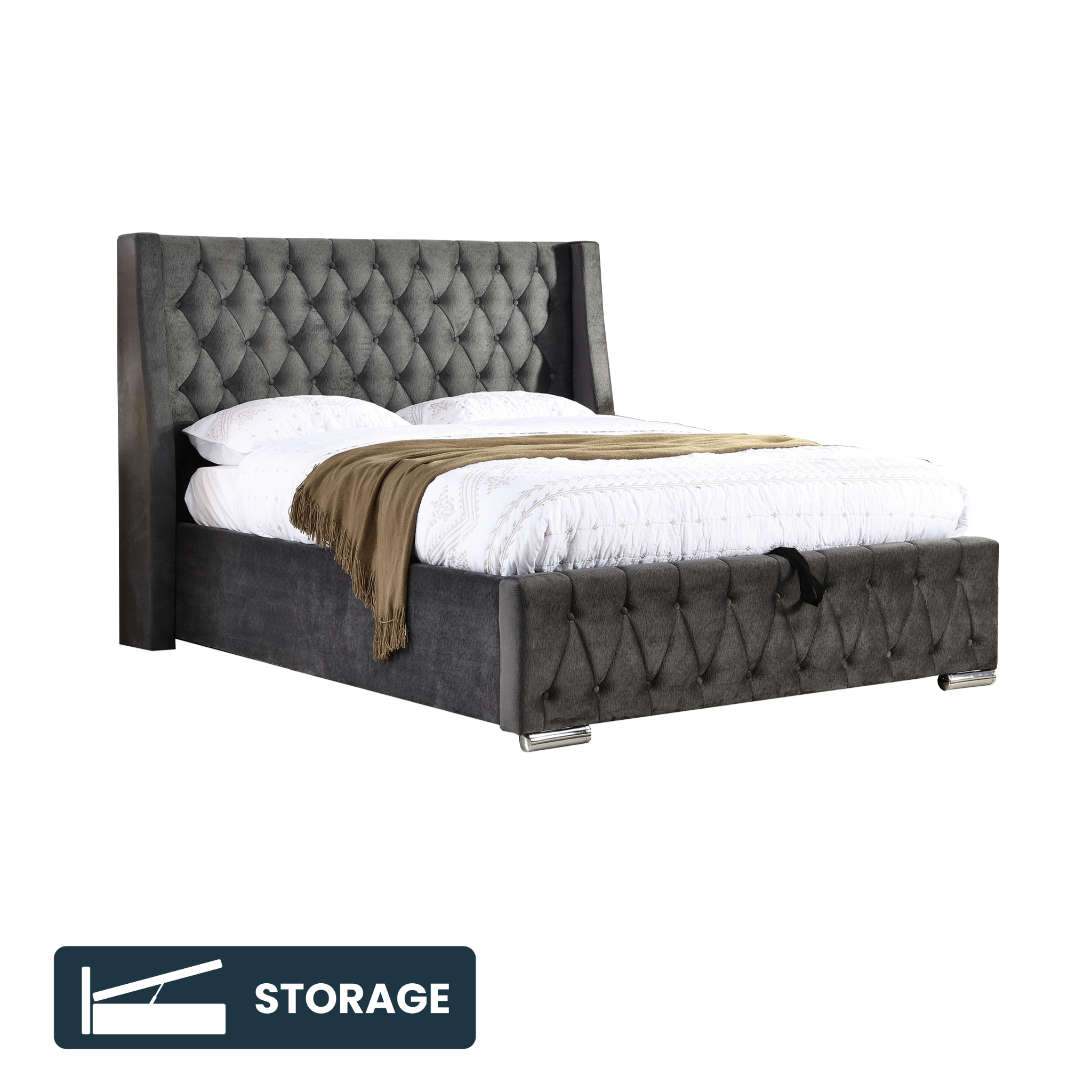 Jade Ottoman Storage Bedframe