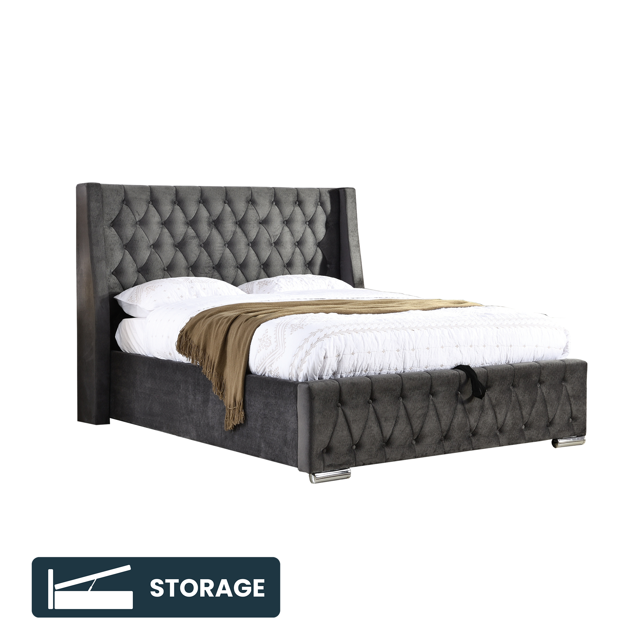 Jade Ottoman Storage Bedframe