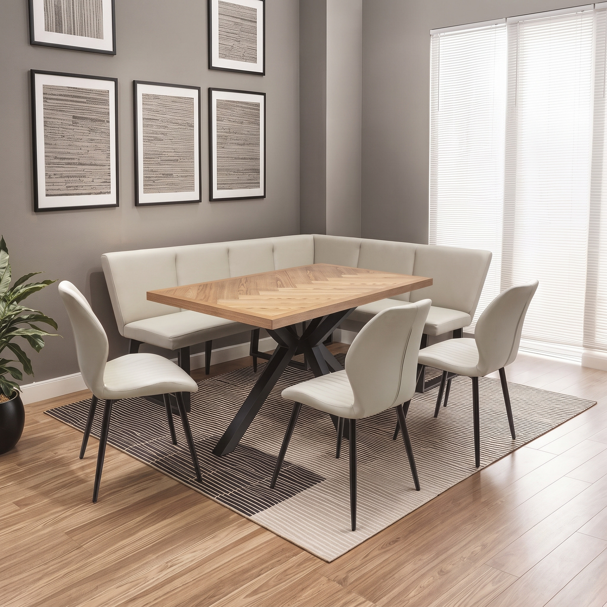 Larsson 1.4m Herringbone Dining Table