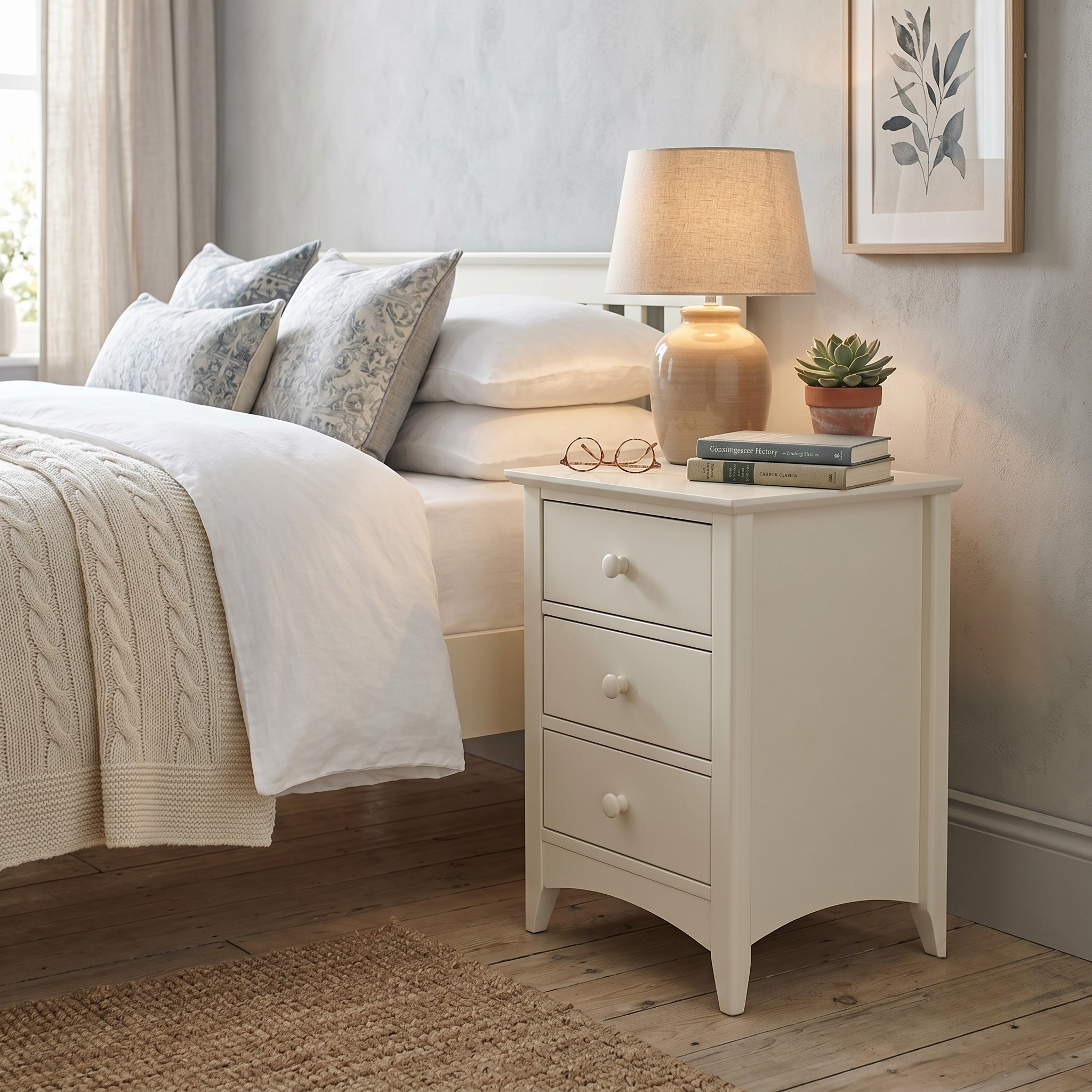 Carmel 3 Drawer Bedside