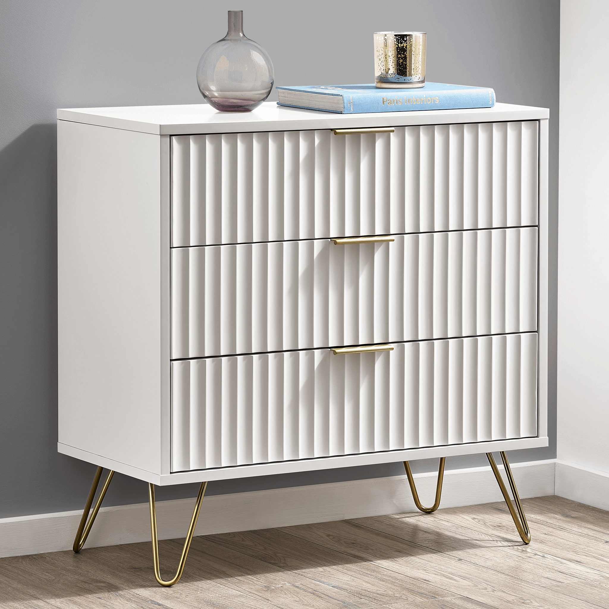 Levi 3 Drawer Chest  - Matt White