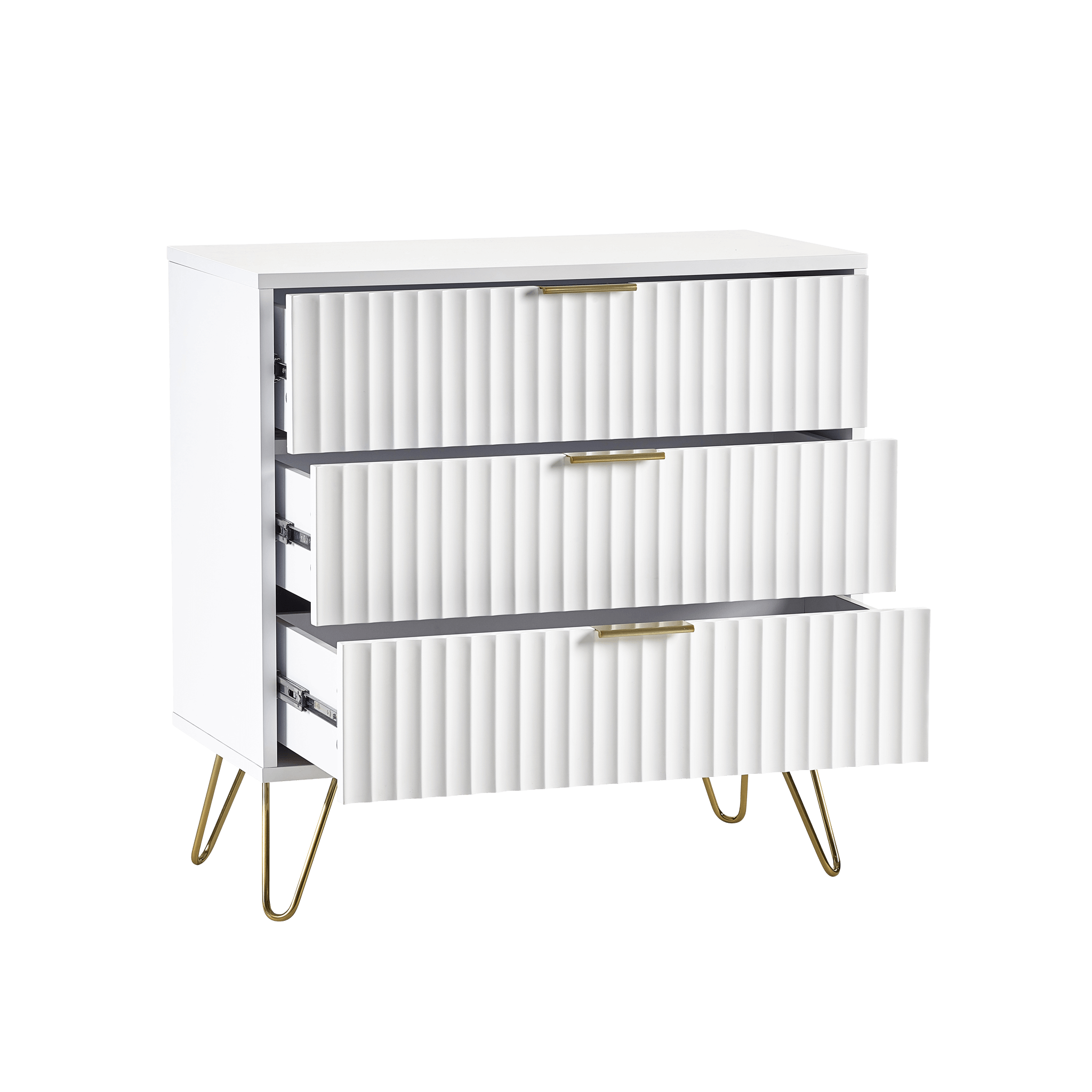 Levi 3 Drawer Chest  - Matt White