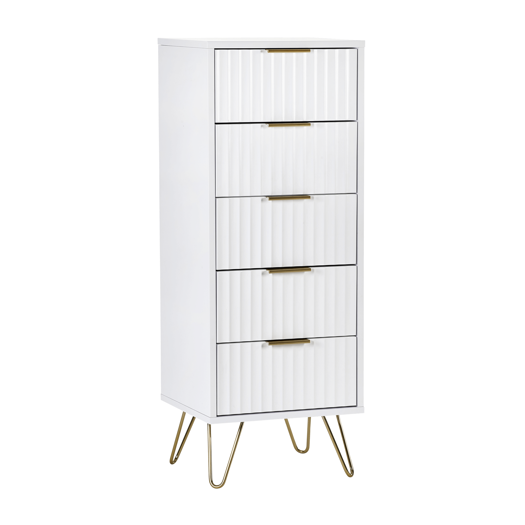 Levi 5 Drawer Tallboy - Matt White