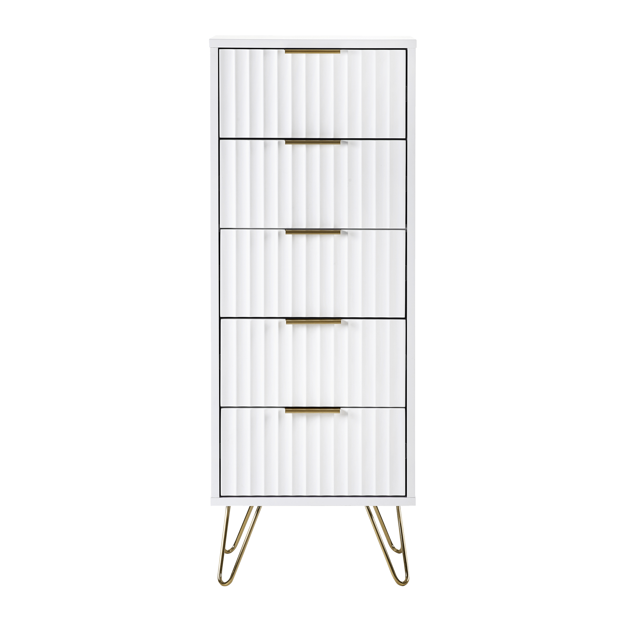 Levi 5 Drawer Tallboy - Matt White