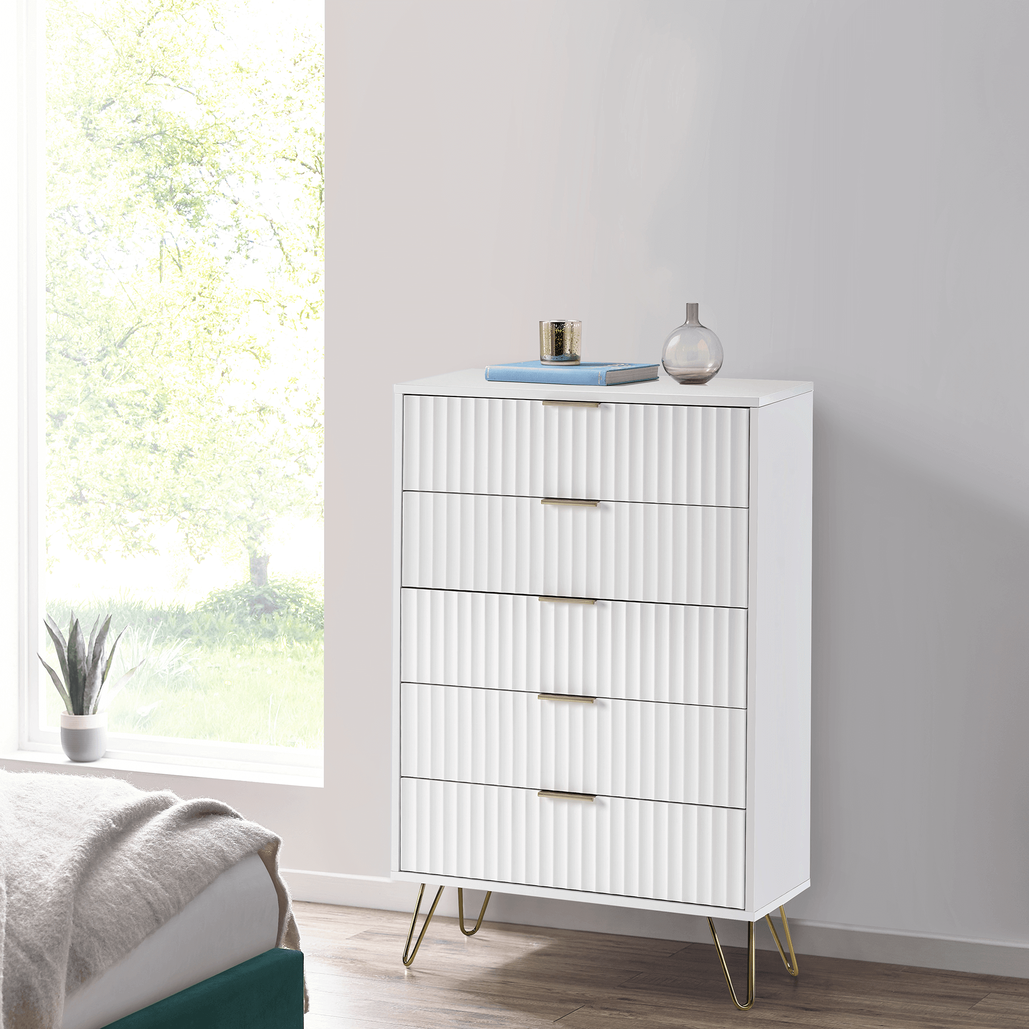 Levi 5 Drawer Chest - Matt White