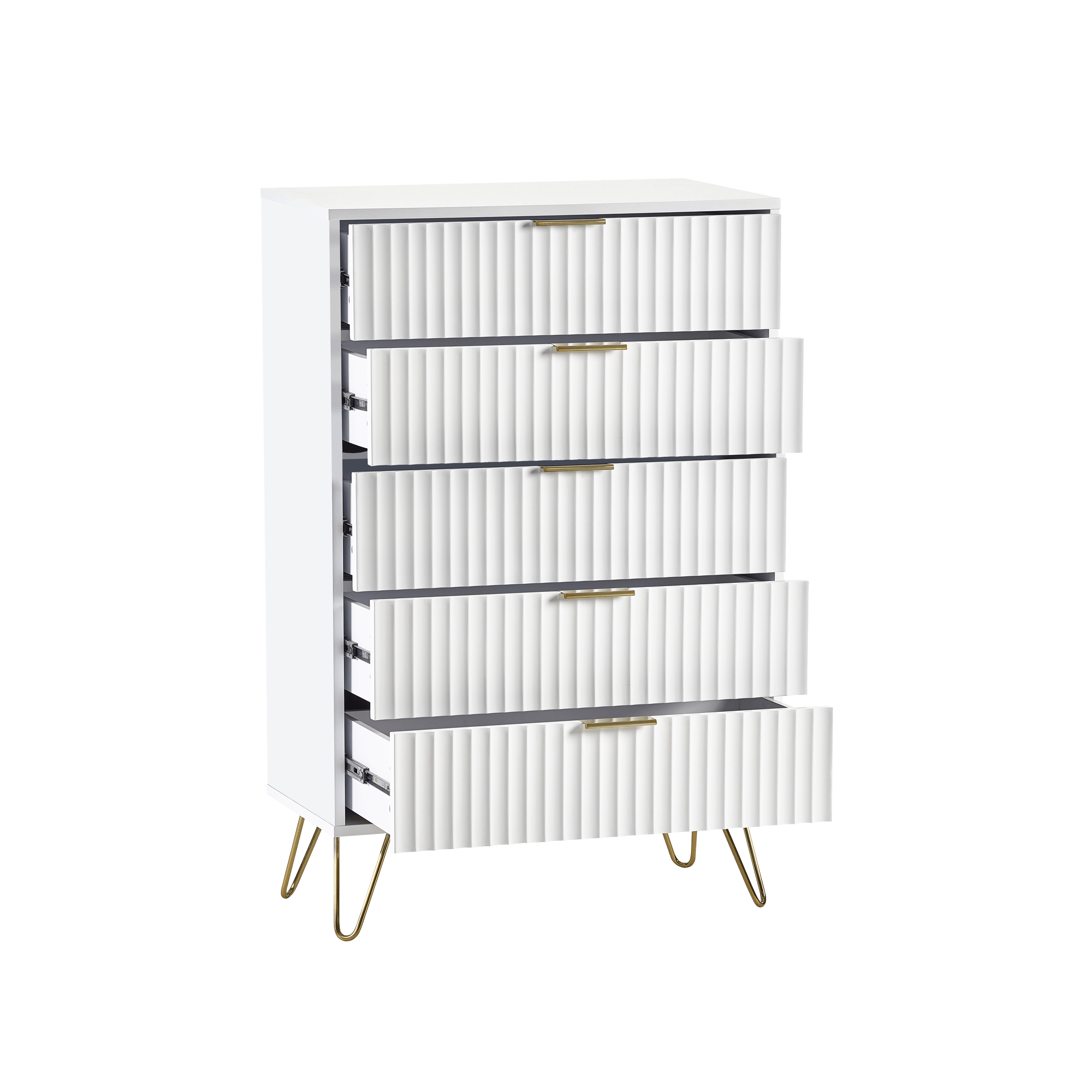 Levi 5 Drawer Chest - Matt White