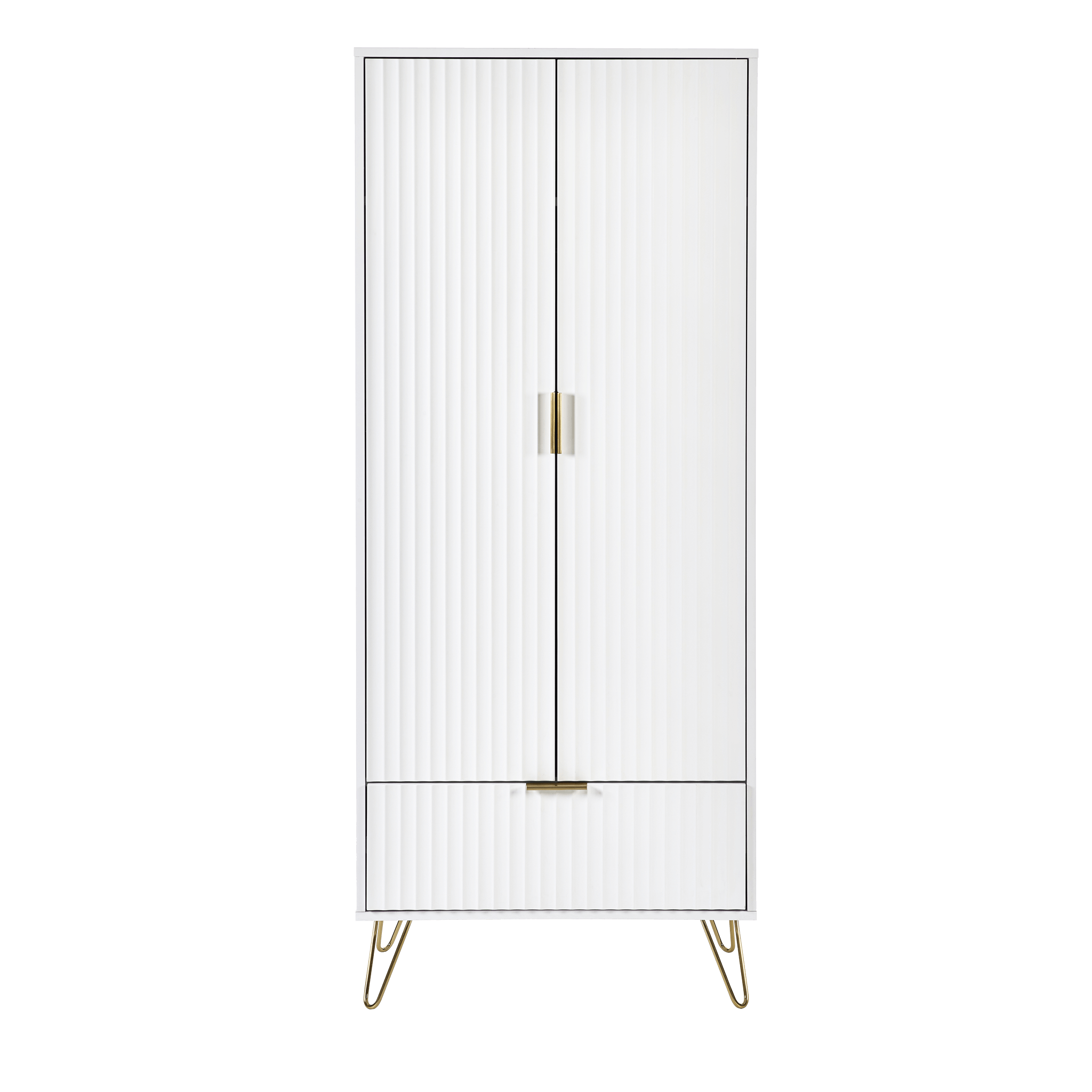 Levi 2 Door 1 Drawer Wardrobe - Matt White