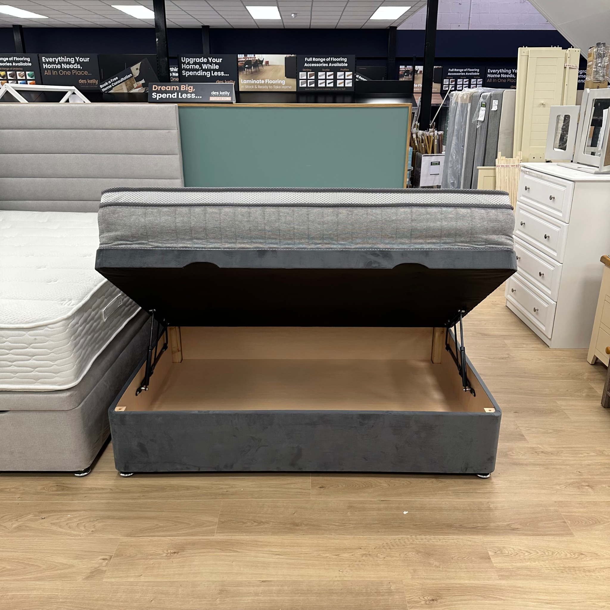 Madrid 5ft King Size Ottoman Bed Set