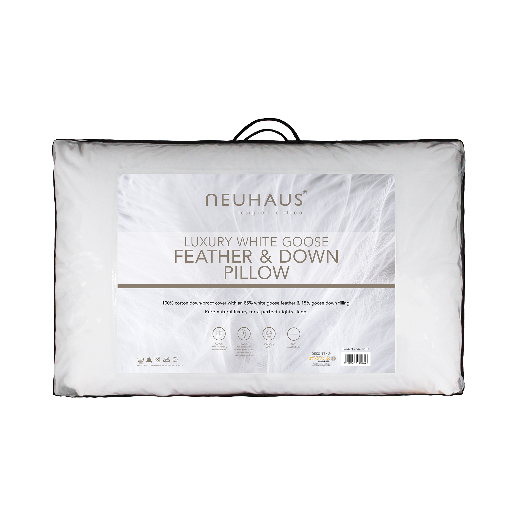 White Goose Feather Down Pillow