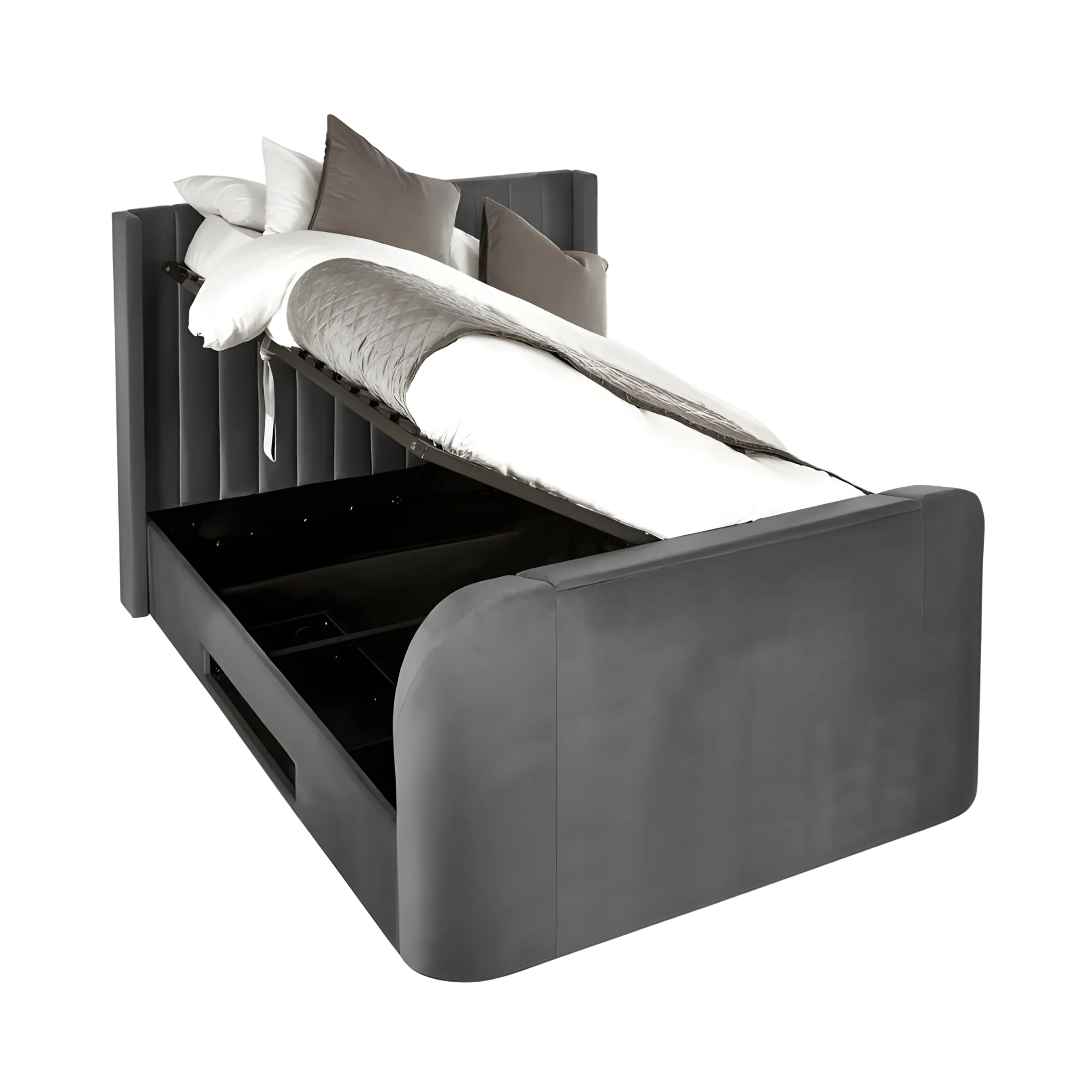 Clara Side Lift-Up Ottoman Storage Tv Bedframe