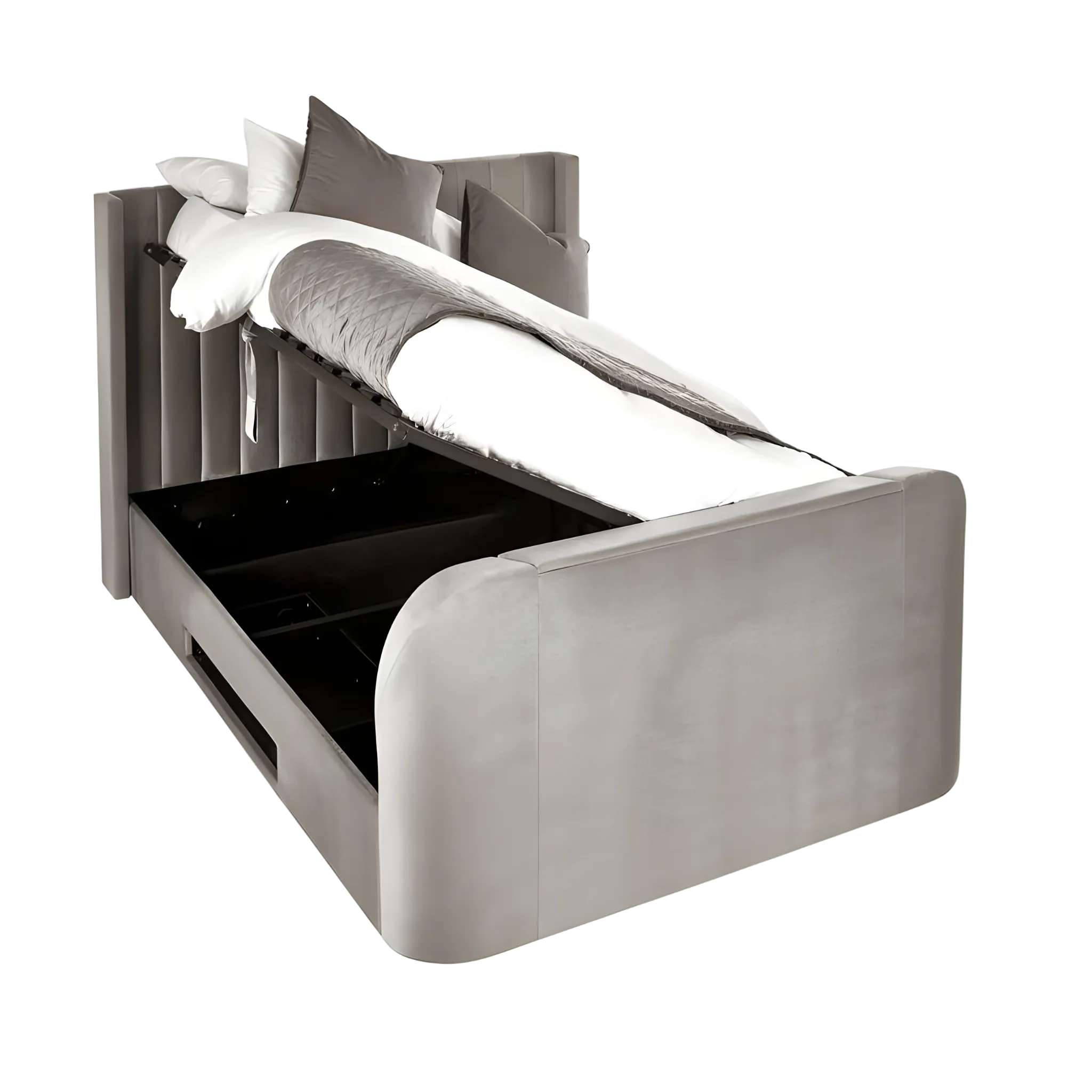 Clara Side Lift-Up Ottoman Storage Tv Bedframe