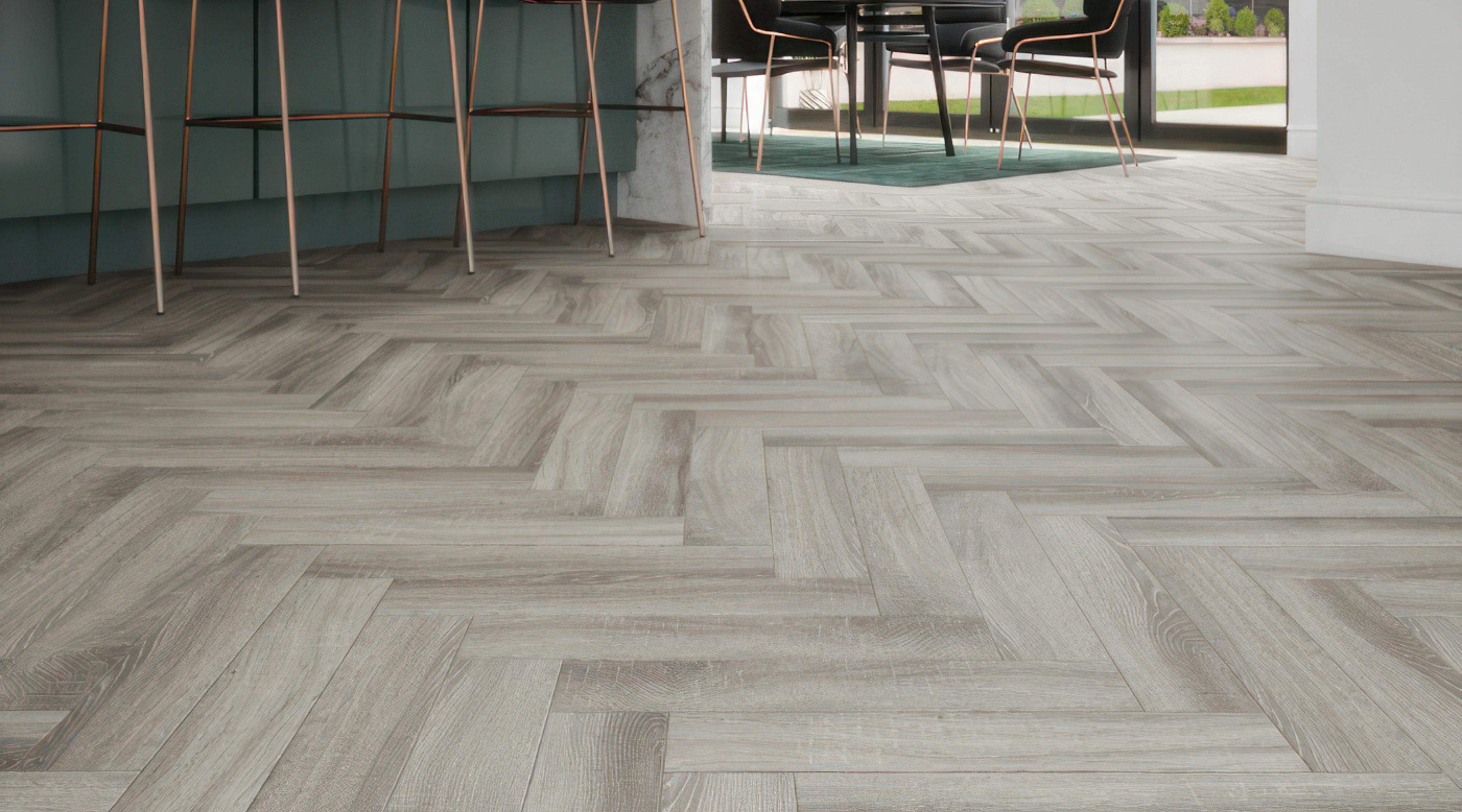 Platinum Grey Herringbone 12mm