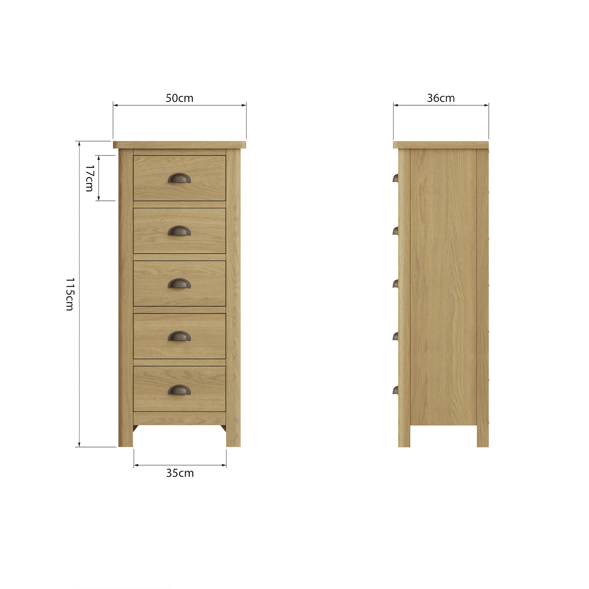 Ramone 5 Drawer Narrow Chest