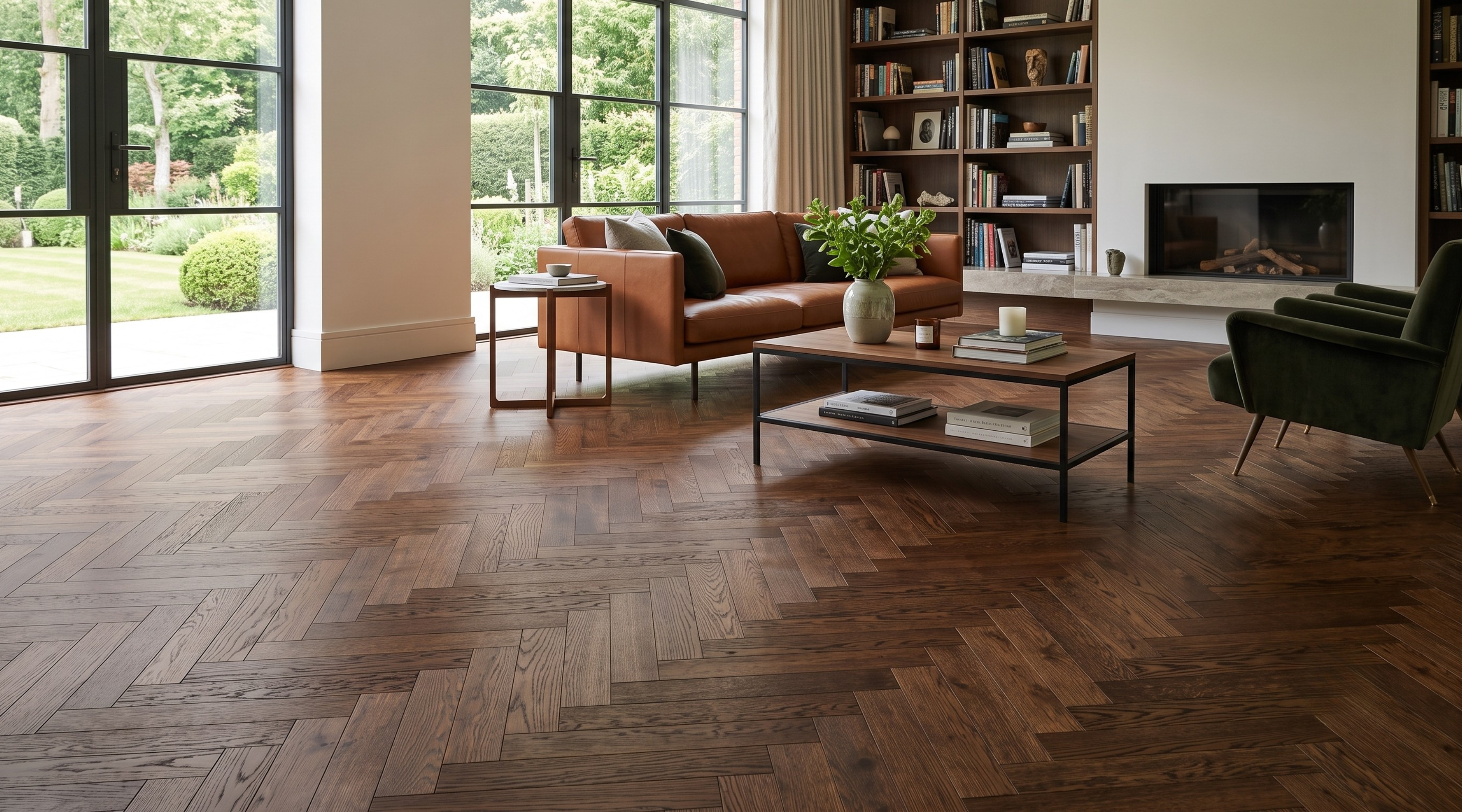 Rust Oak Deep Smoked Engineered Herringbone 14mm