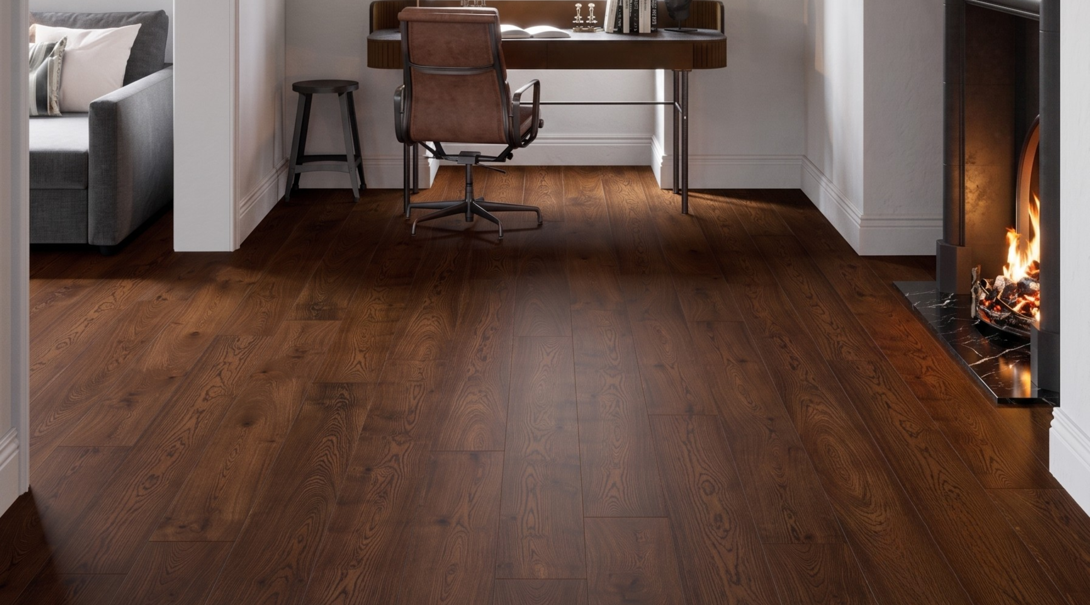Rust Oak Deep Smoked Engineered Plank 14mm gallery image