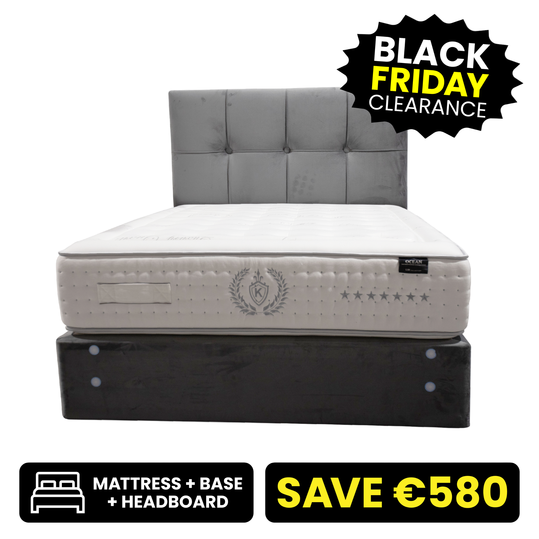 Silver 5ft King Size Bed Set