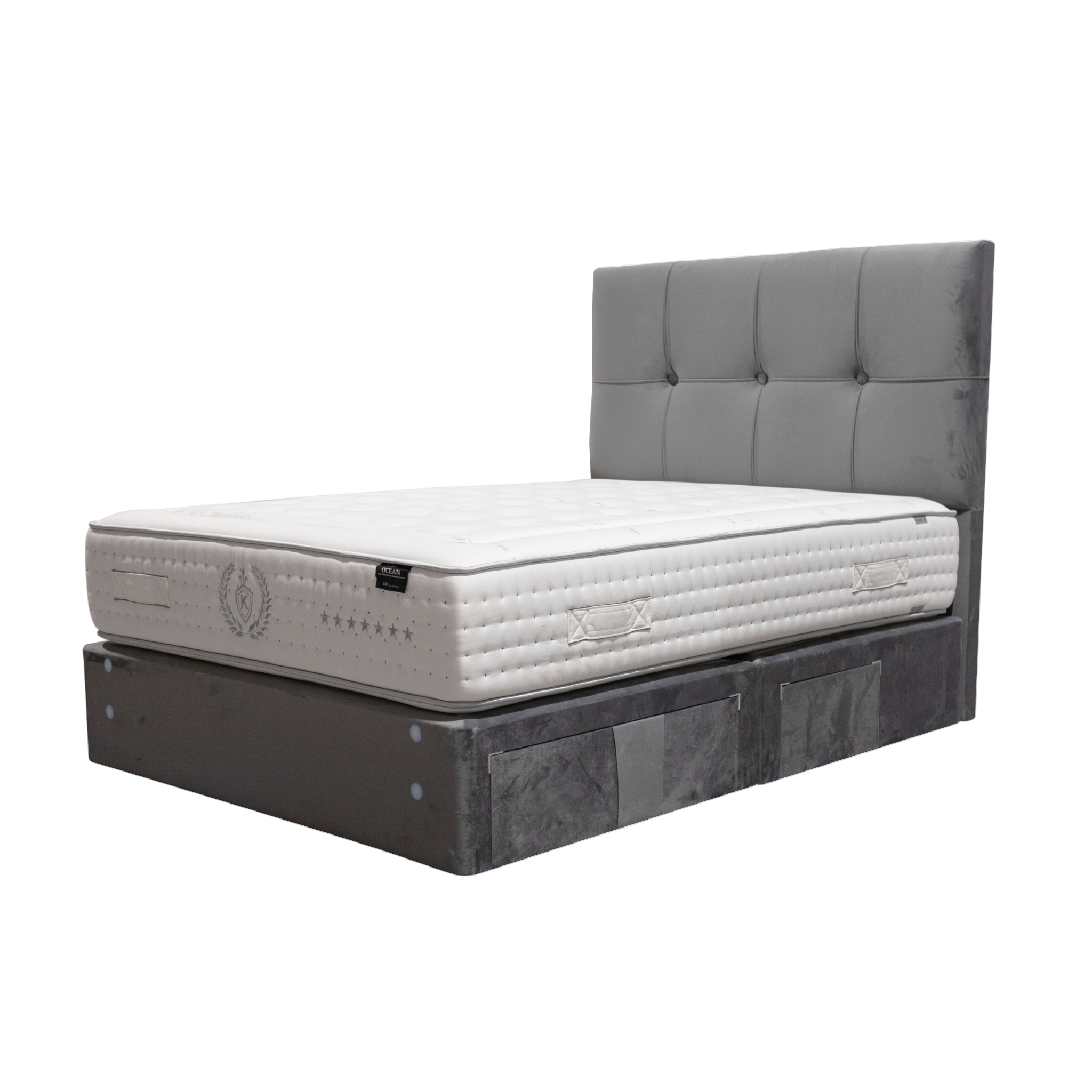 Silver 5ft King Size Bed Set