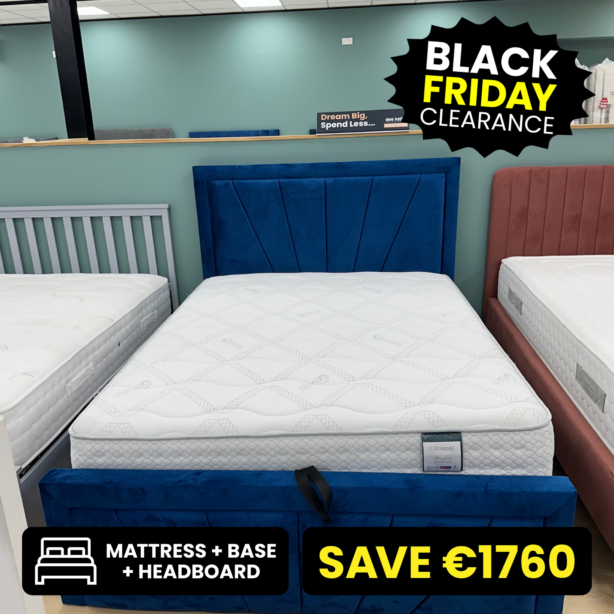 Starlight 5ft King Size Full Ottoman Bed Set