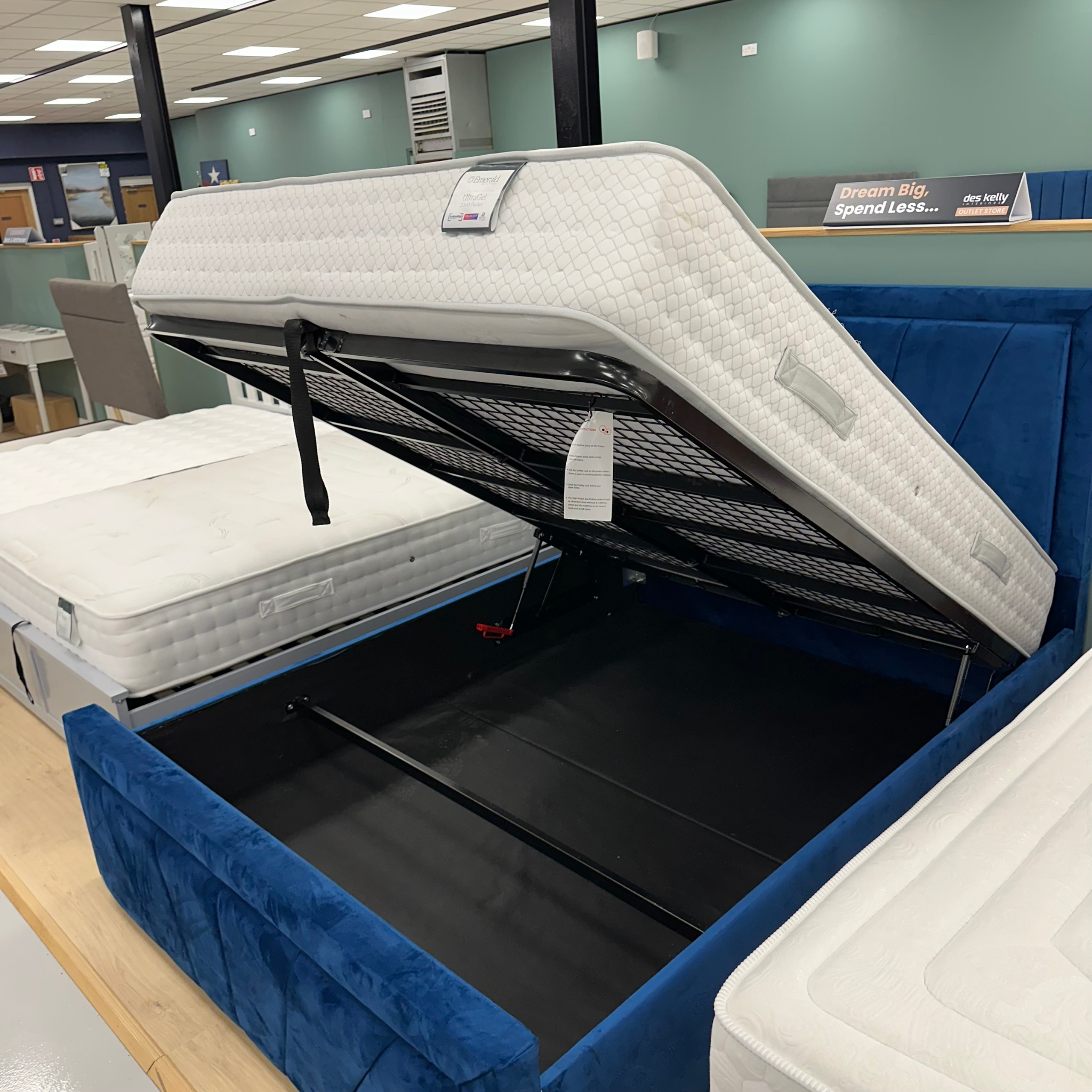 Starlight 5ft King Size Full Ottoman Bed Set