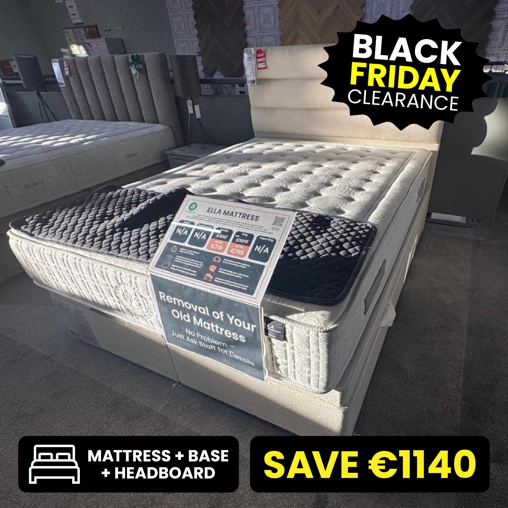 Ella 5ft King Size Full Ottoman Bed Set