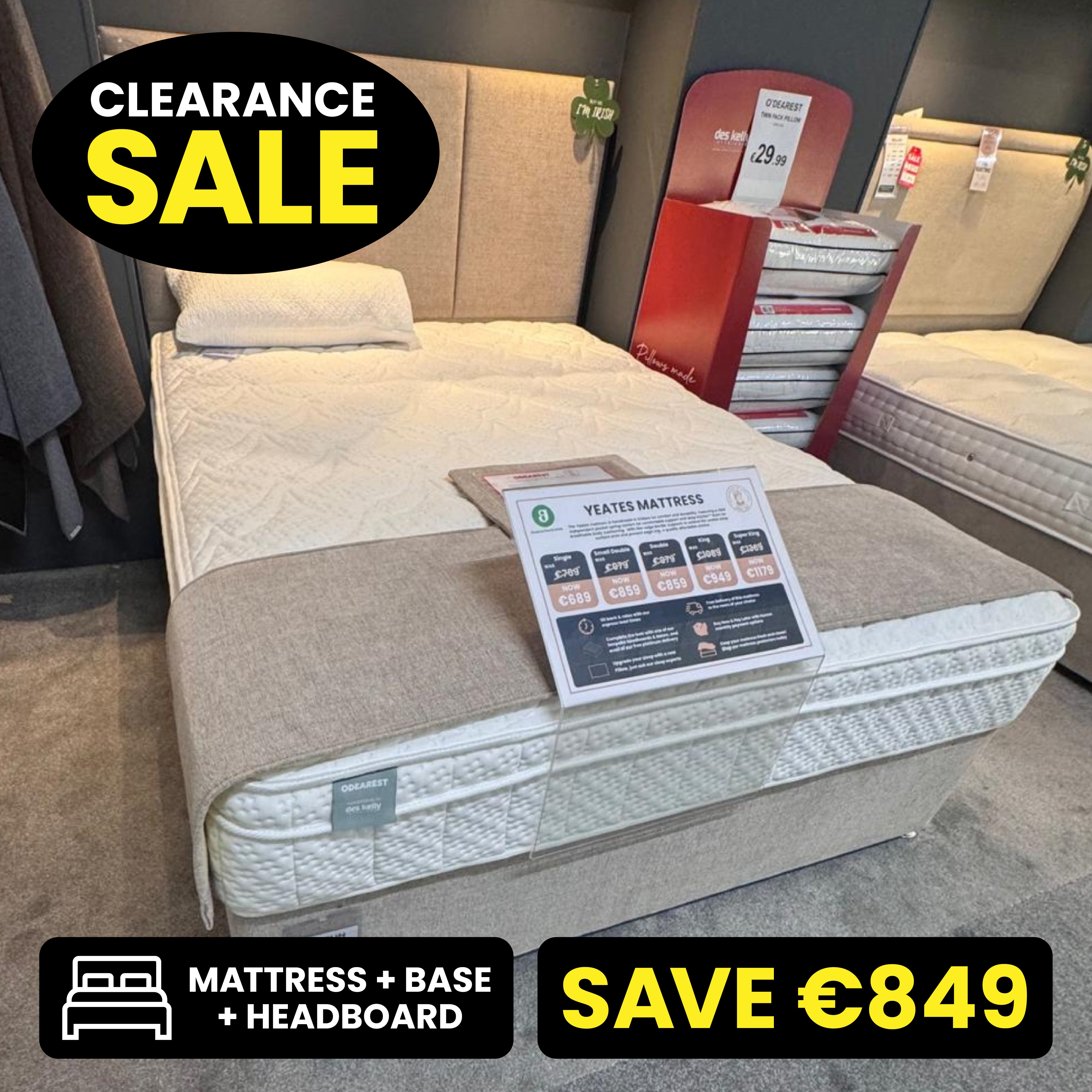 Yeates 5ft King Size Bed Set