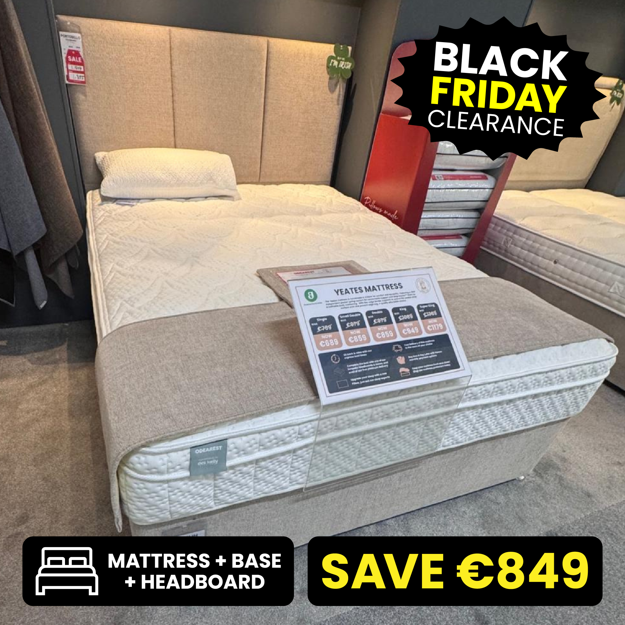 Yeates 5ft King Size Bed Set